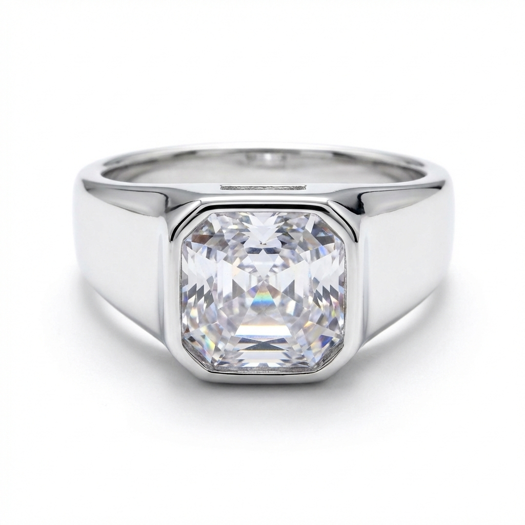 Hexa Elite Diamond-Style Silver Men’s Ring