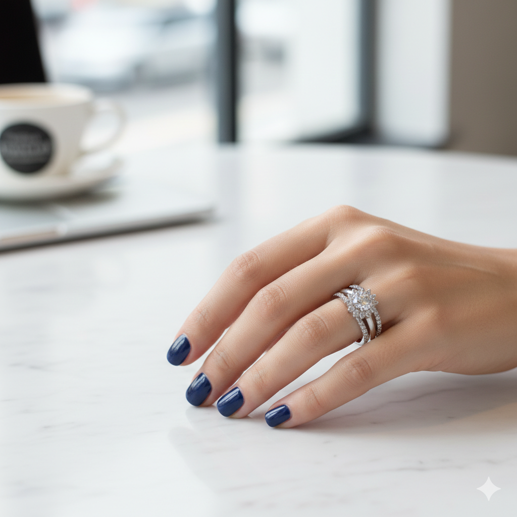 Floral Sparkle Diamond-Style Ring