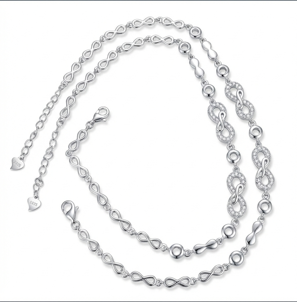 Infinity Link Silver Anklet