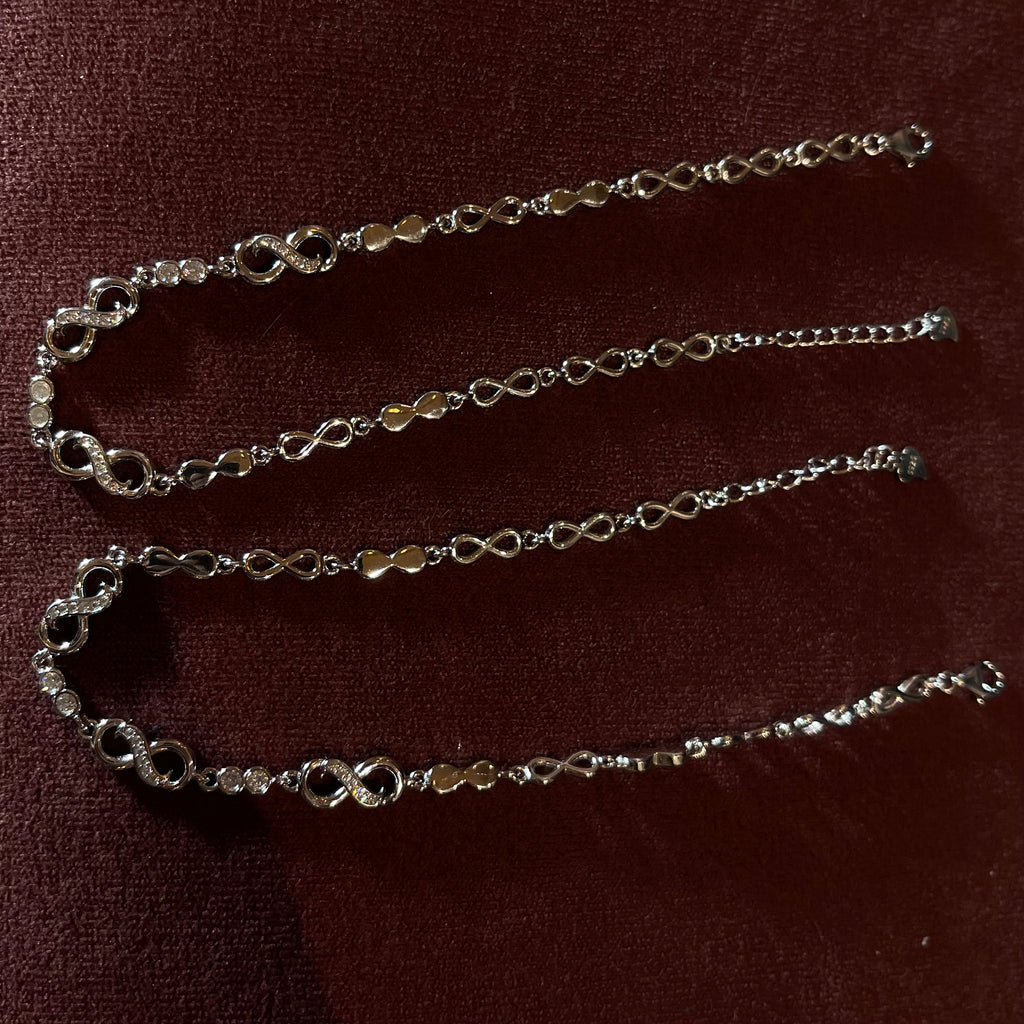 Slim Infinity Silver Anklet