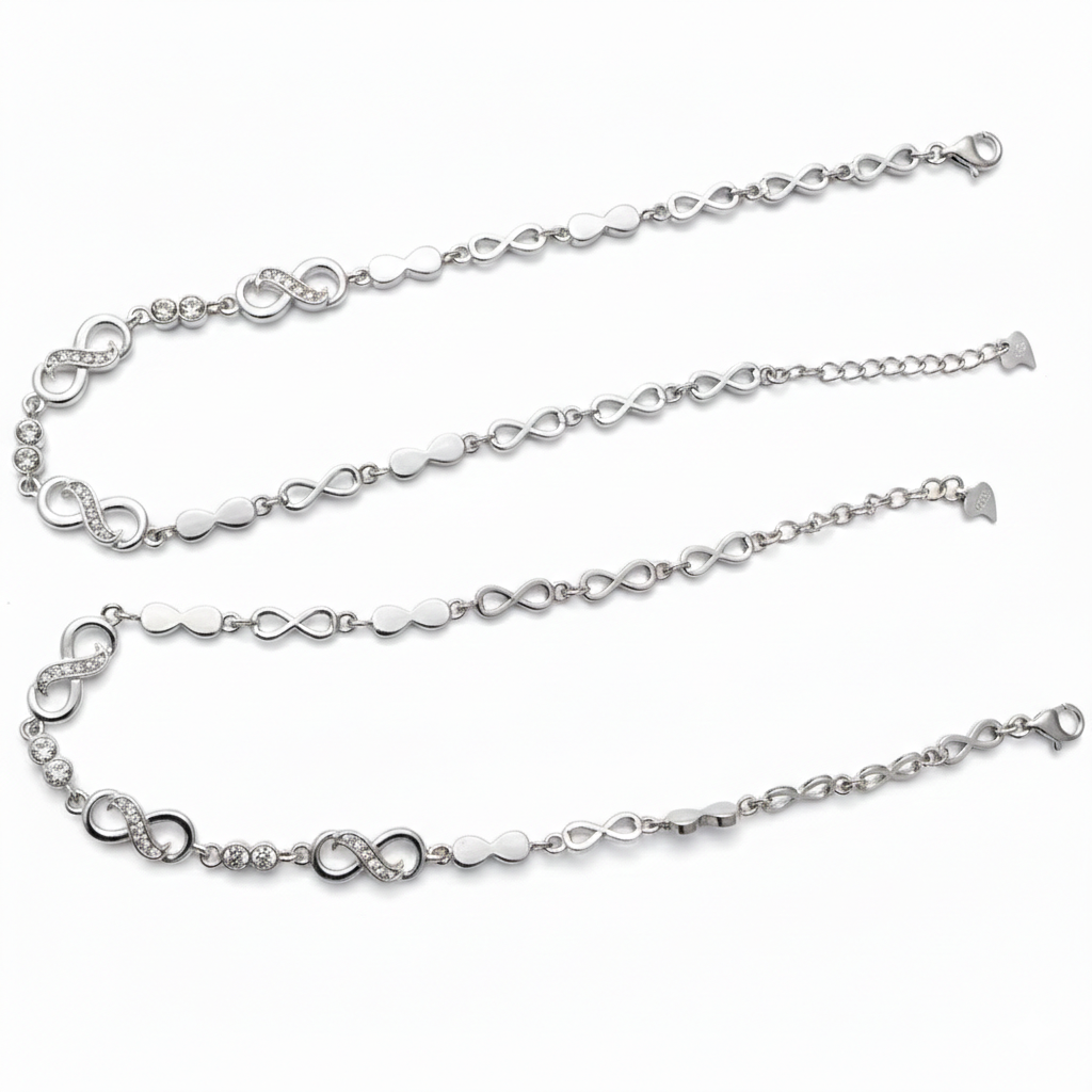 Slim Infinity Silver Anklet