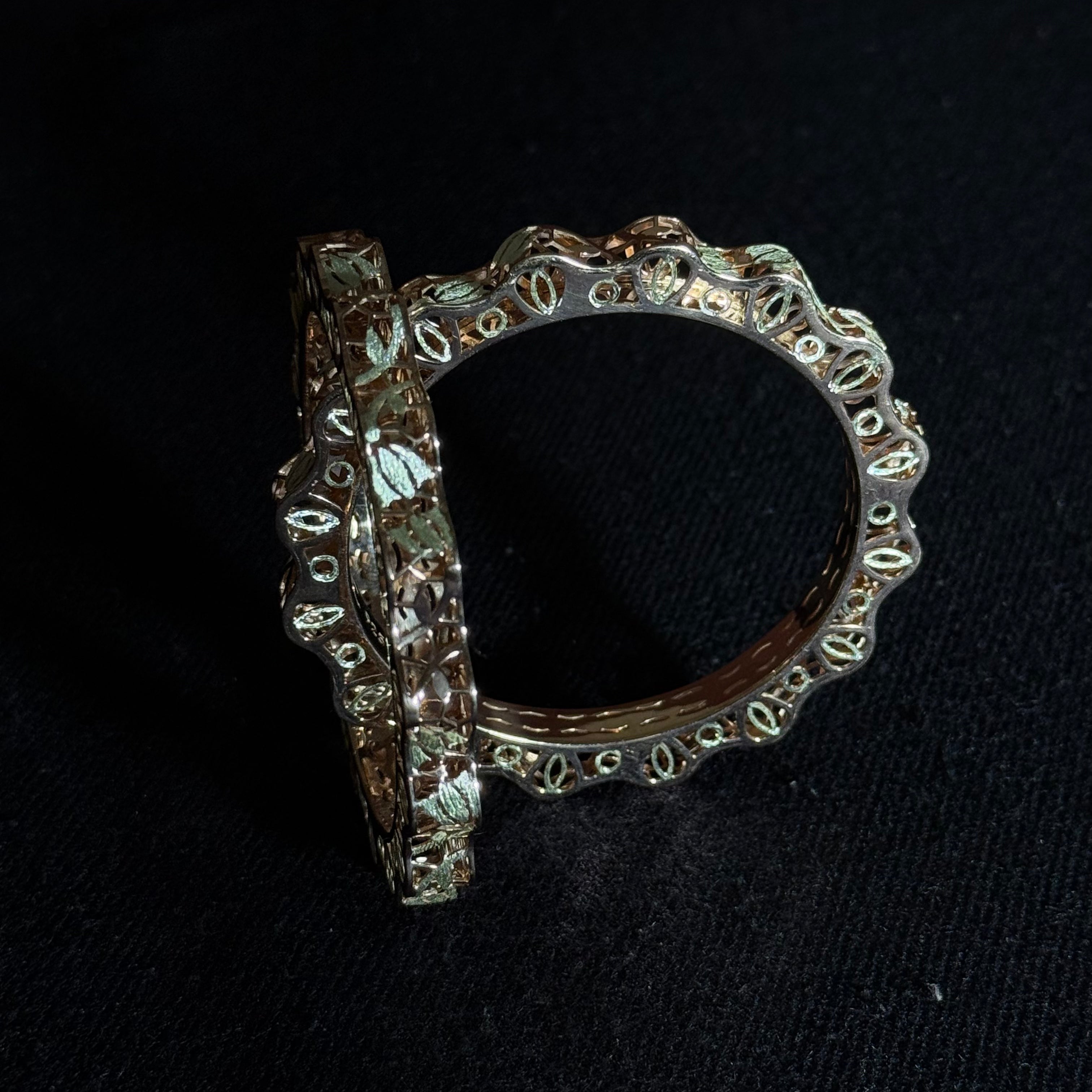 Antique Finish Cutwork Designer Bangles