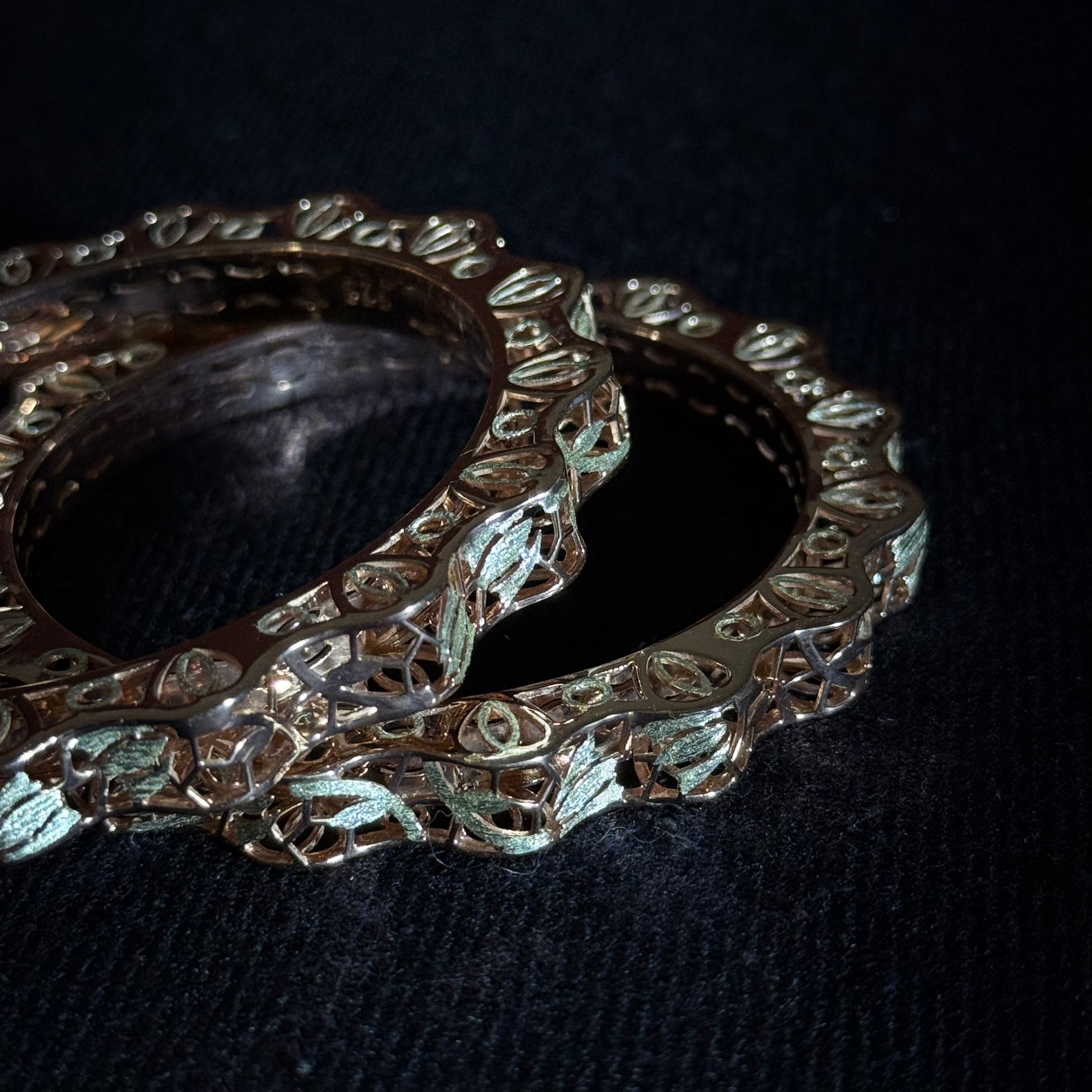 Antique Finish Cutwork Designer Bangles