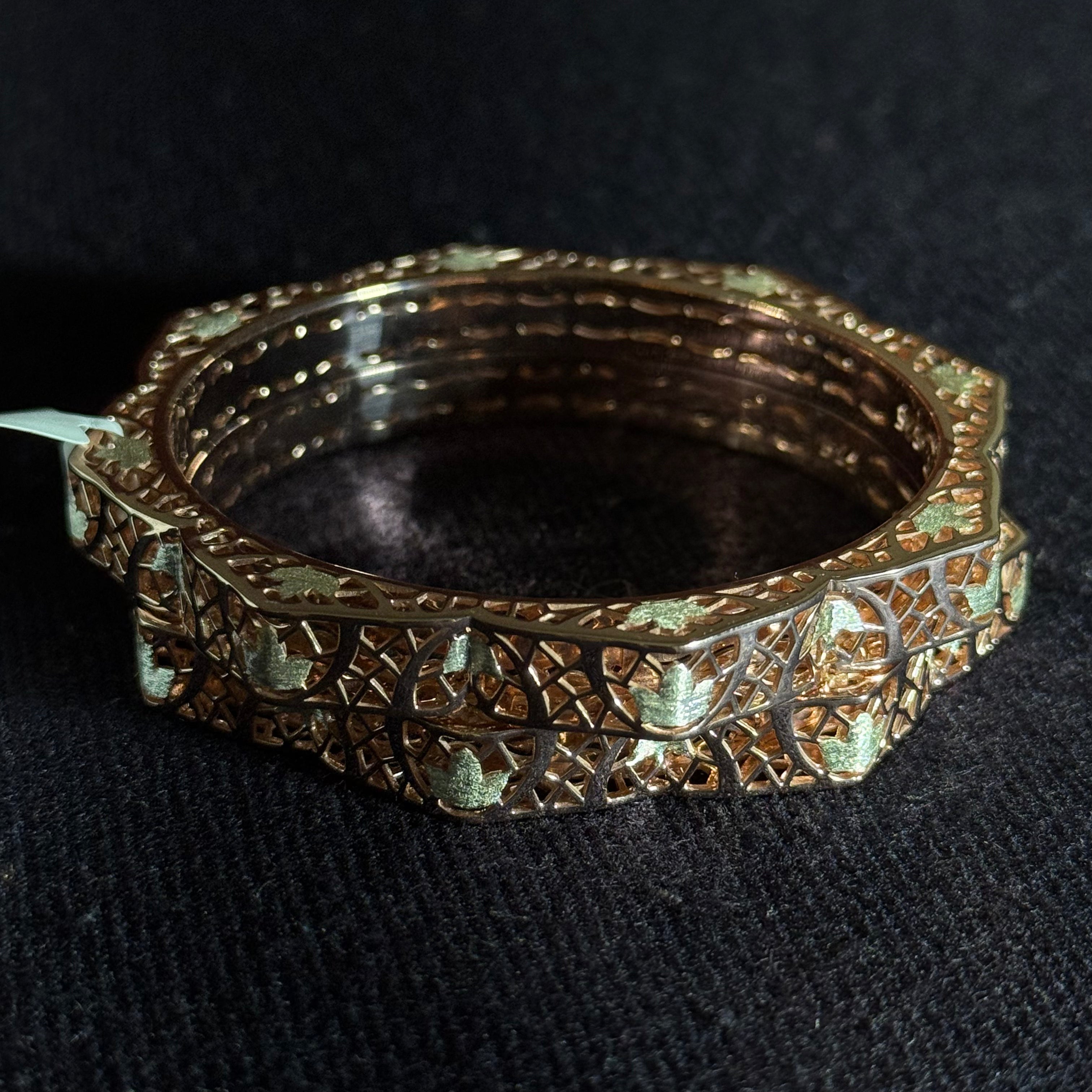 Leaf Motif Cutwork Designer Bangles