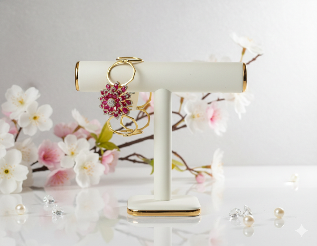 Floral Foldable Designer Silver Bracelet