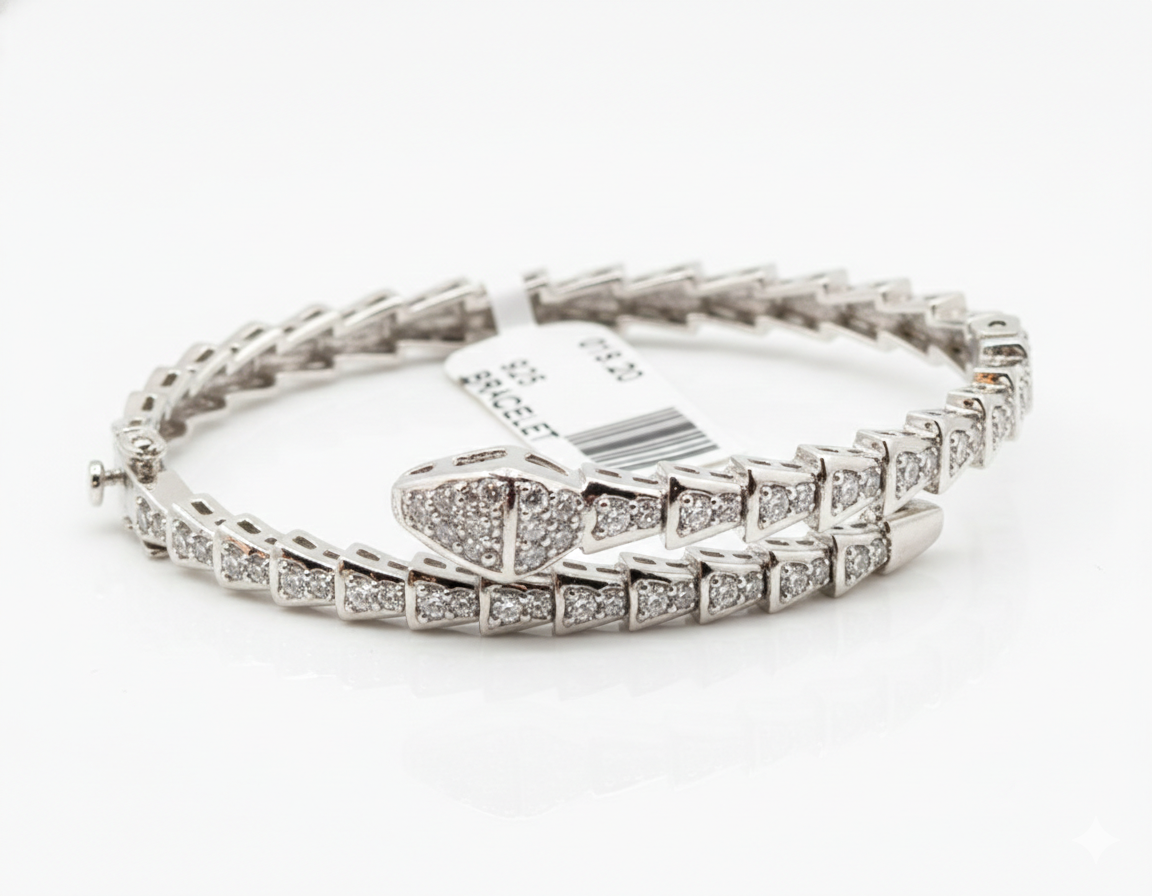 Snake Design Silver Bracelet