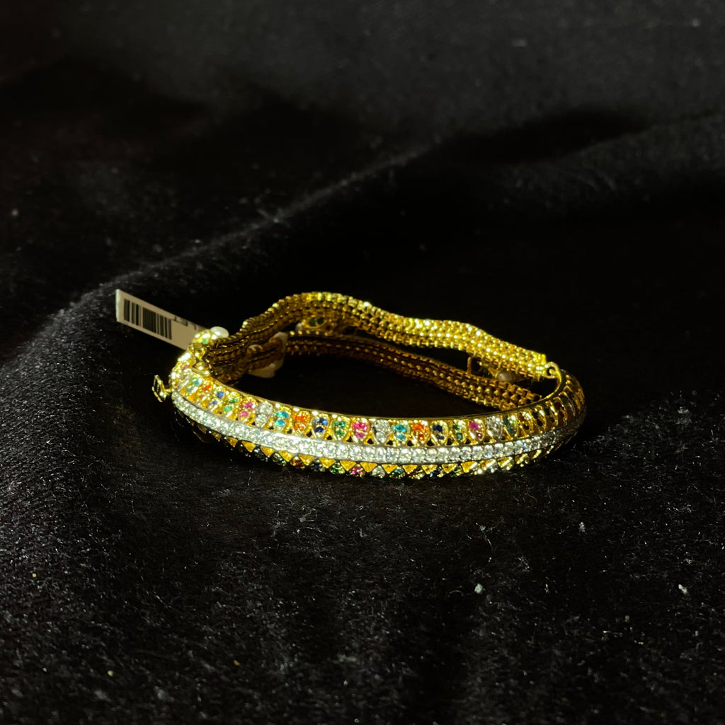 Traditional Designer Silver Bracelet (Gold Finish)