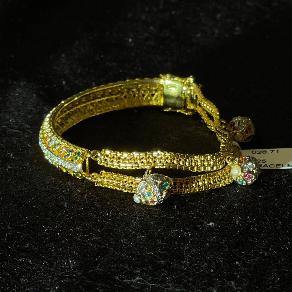 Traditional Designer Silver Bracelet (Gold Finish)