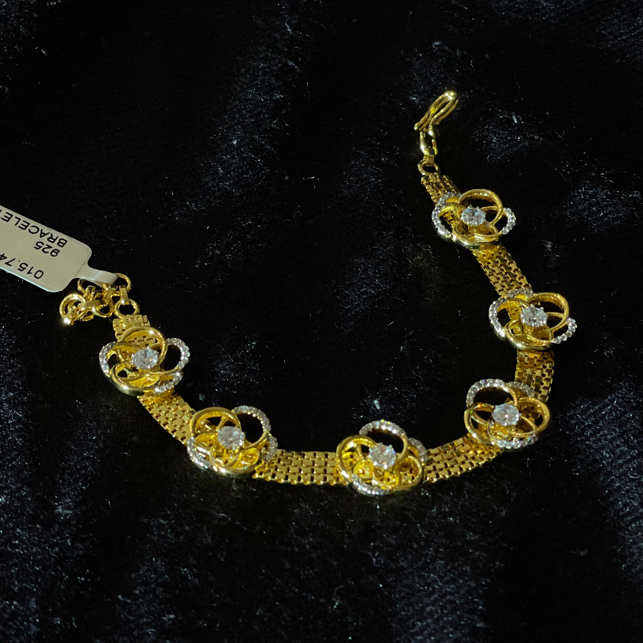 Golden Floral Mesh Bracelet