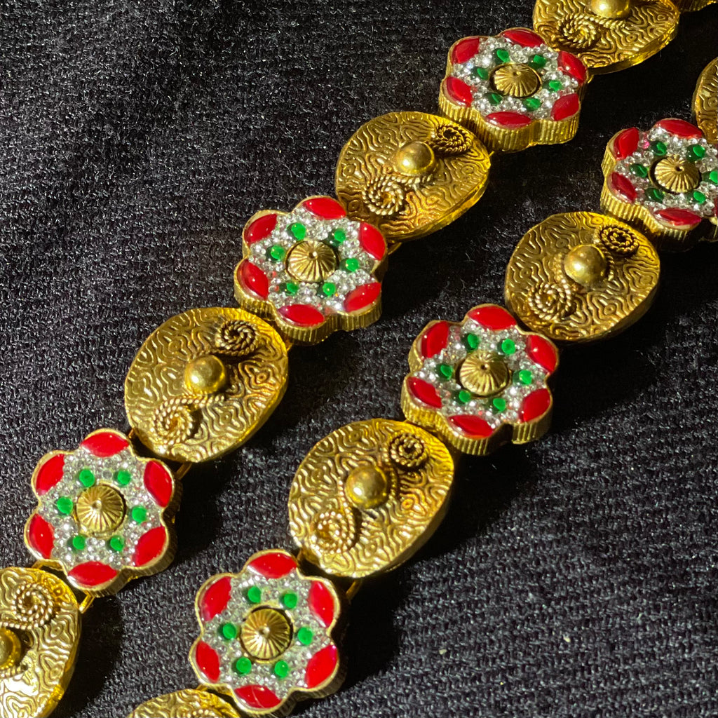 Traditional Antique Floral Bracelet Set (Pair)
