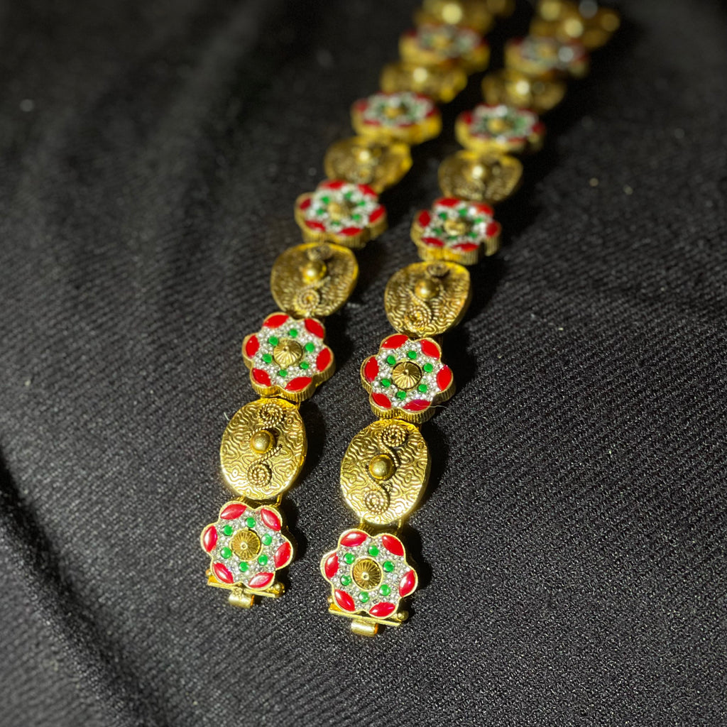 Traditional Antique Floral Bracelet Set (Pair)