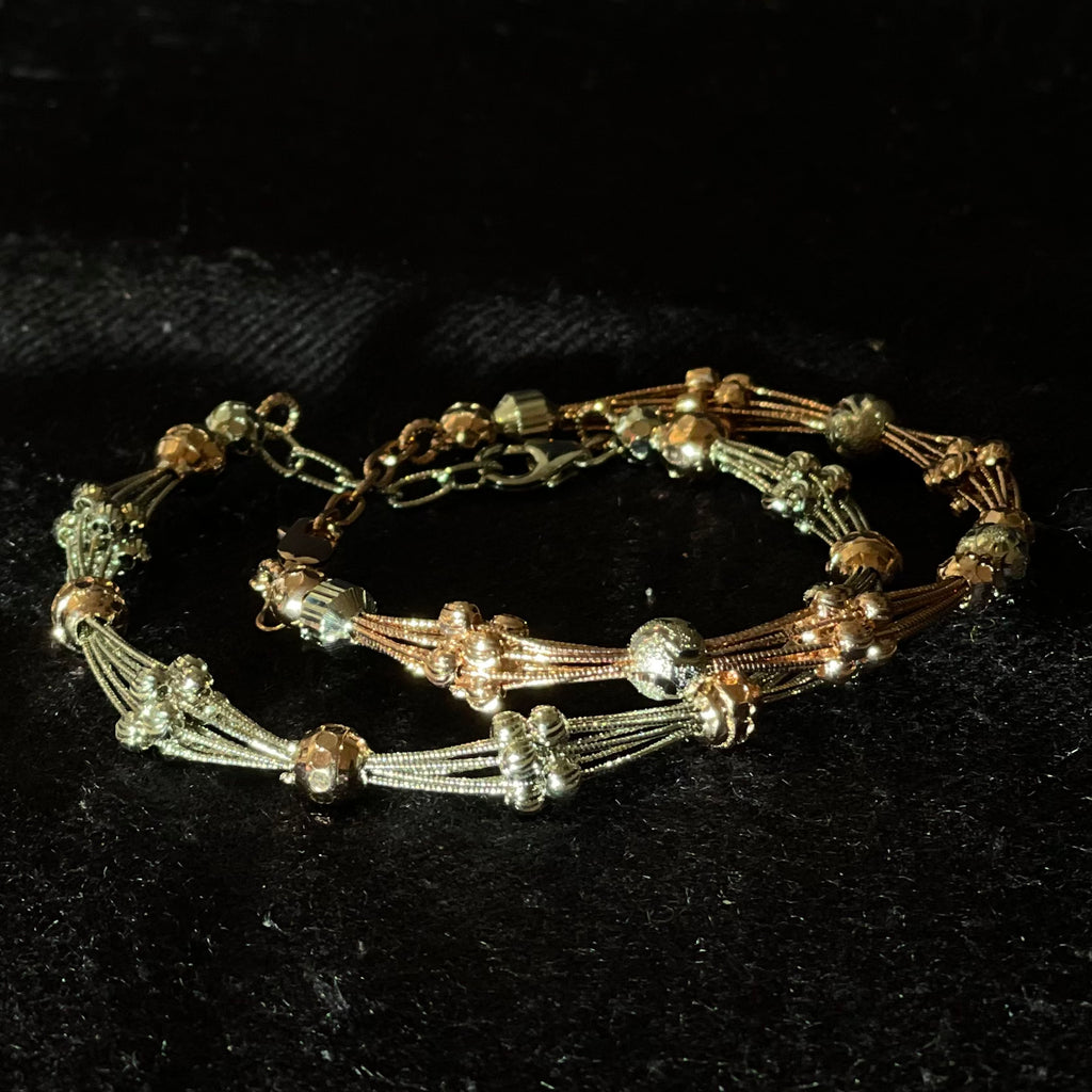 Rose Gold Beaded Adjustable Bracelet
