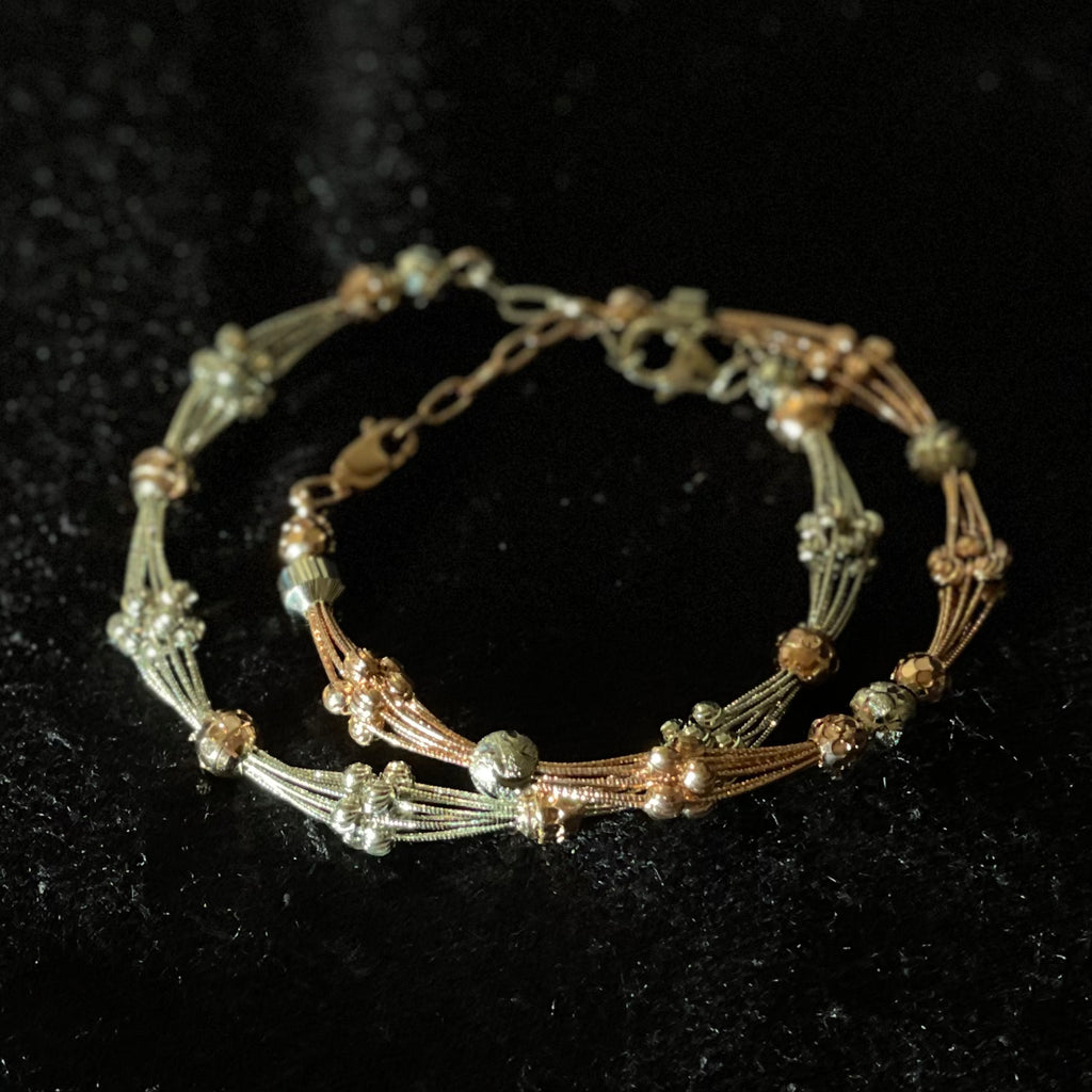Silver Beaded Adjustable Bracelet