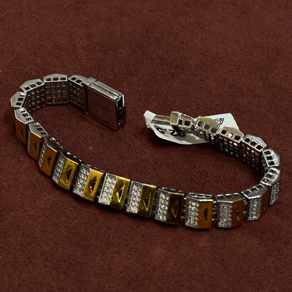 Designer Men’s Dual-Tone Silver Bracelet