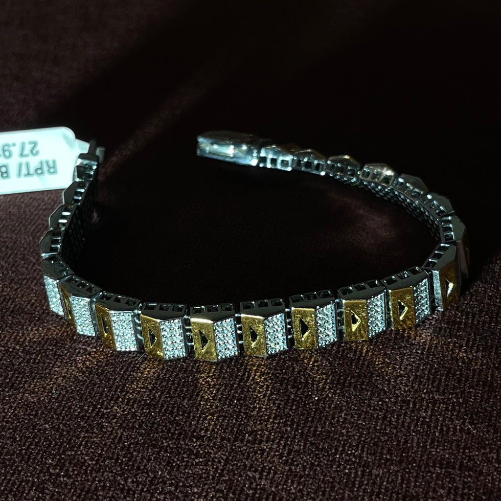 Designer Men’s Dual-Tone Silver Bracelet