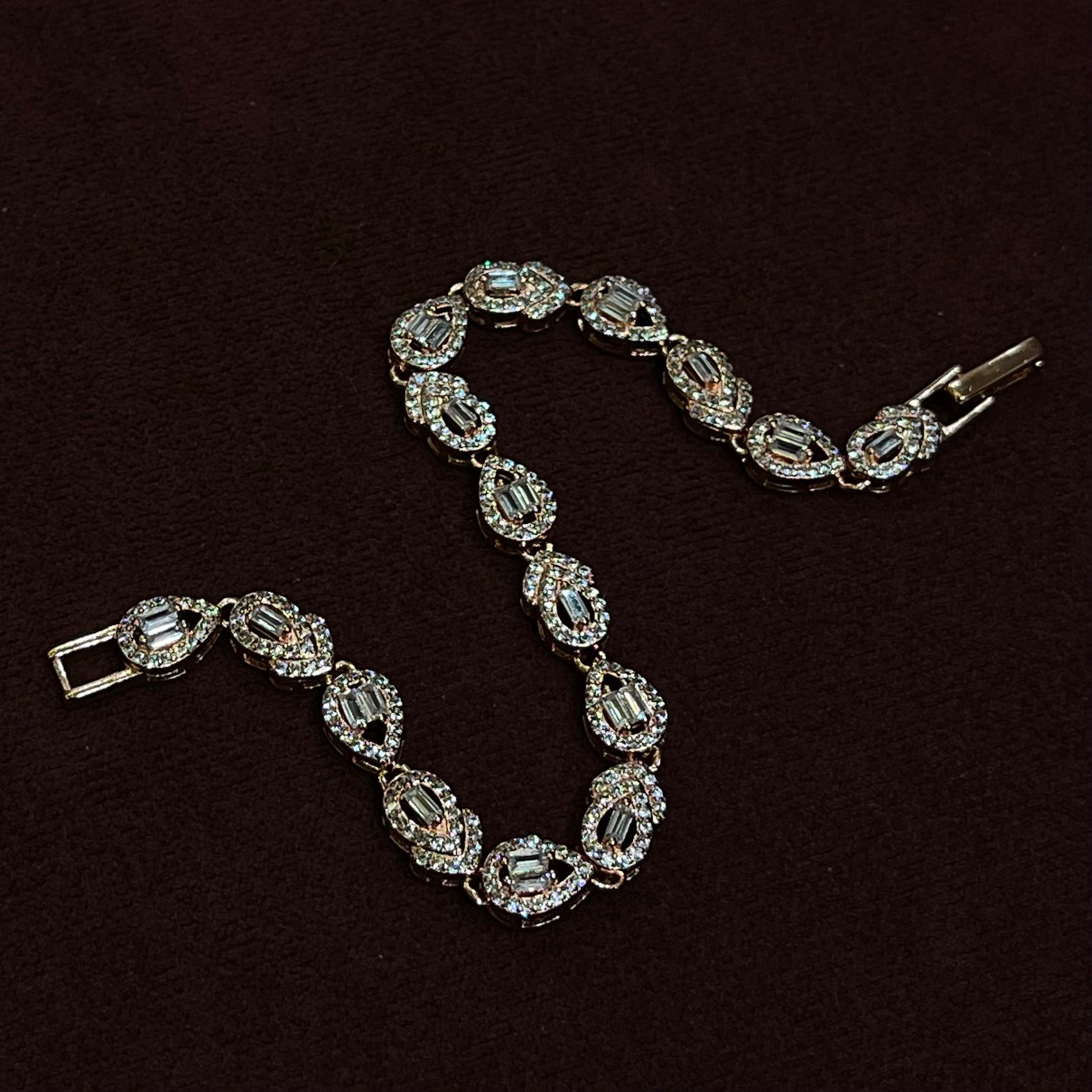 Silver Base Oval CZ Bracelet