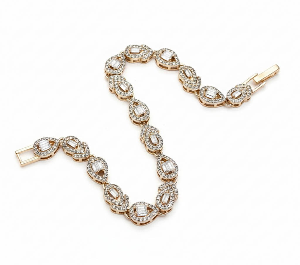 Silver Base Oval CZ Bracelet