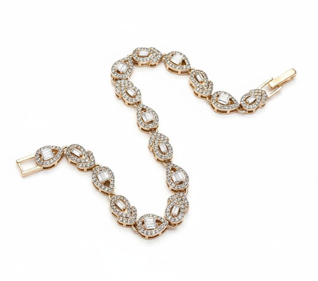 Silver Base Oval CZ Bracelet