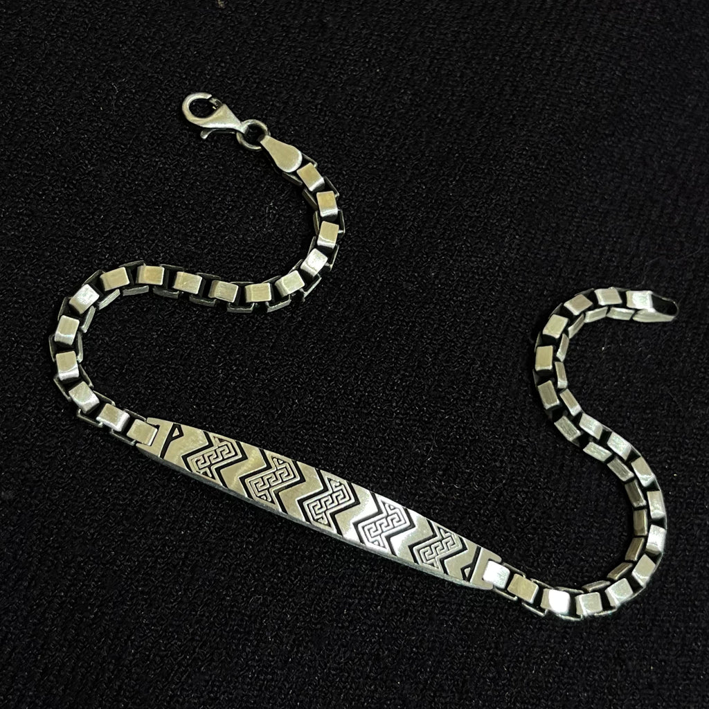 Designer Men’s Dual-Tone Silver Bracelet