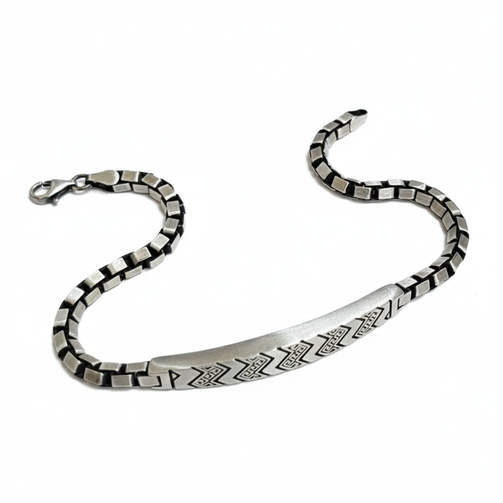 Designer Men’s Dual-Tone Silver Bracelet