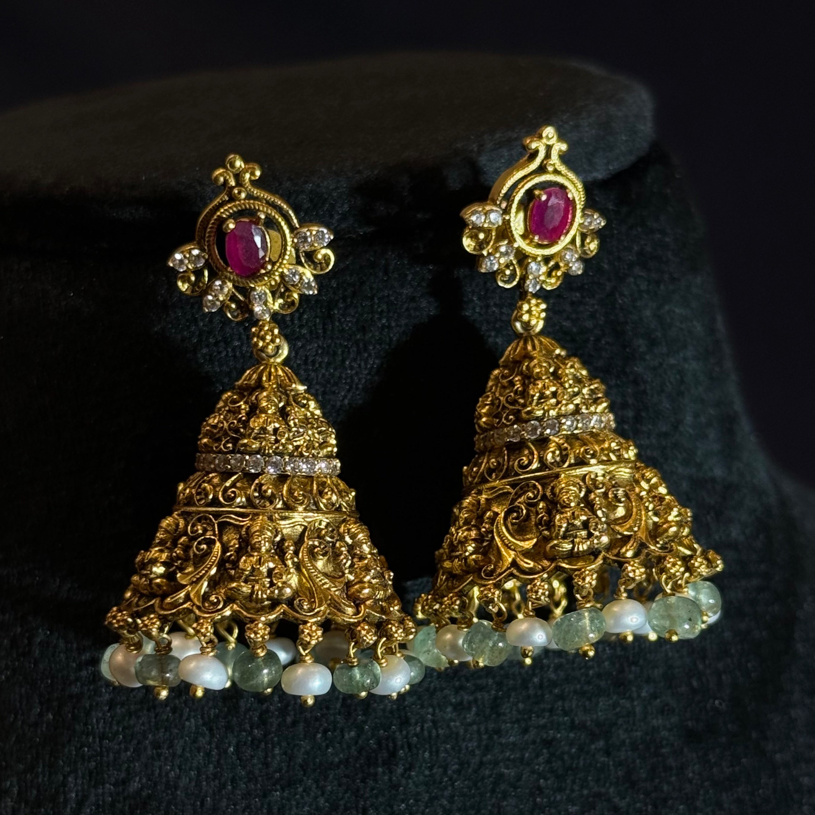 Classic Traditional Jhumka Earrings in High-Polish Silver