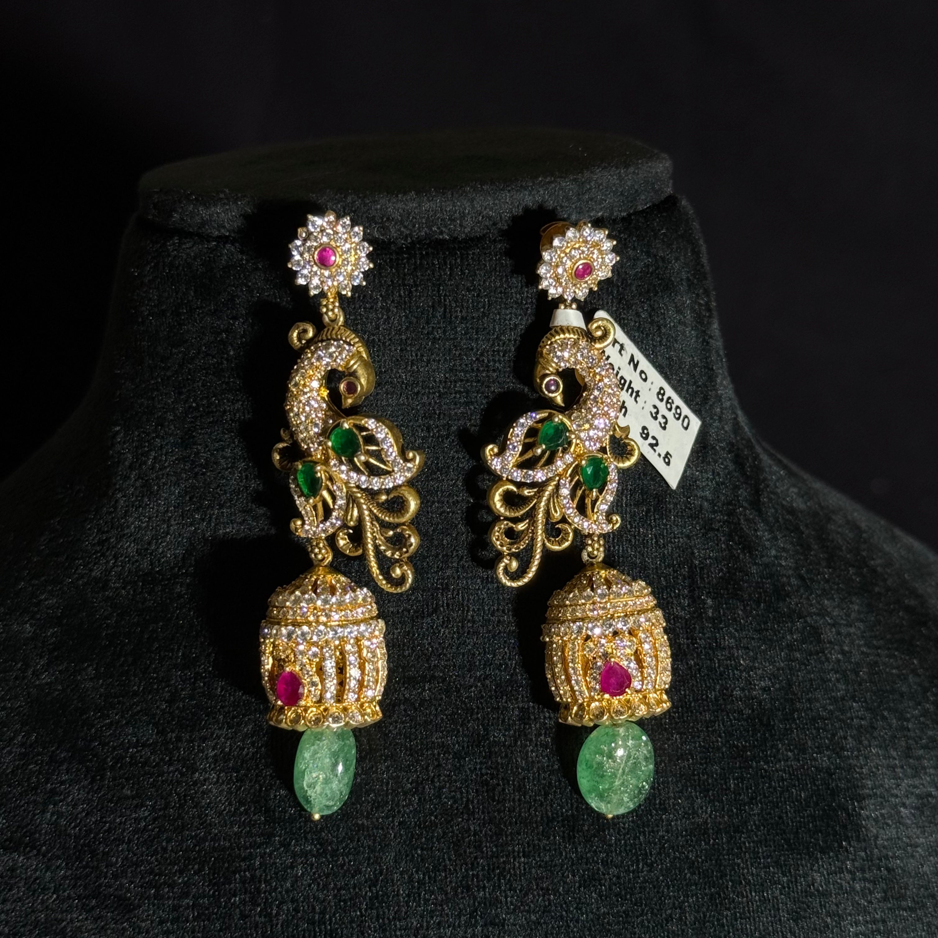 Graceful Traditional Drop Earrings in Original Silver