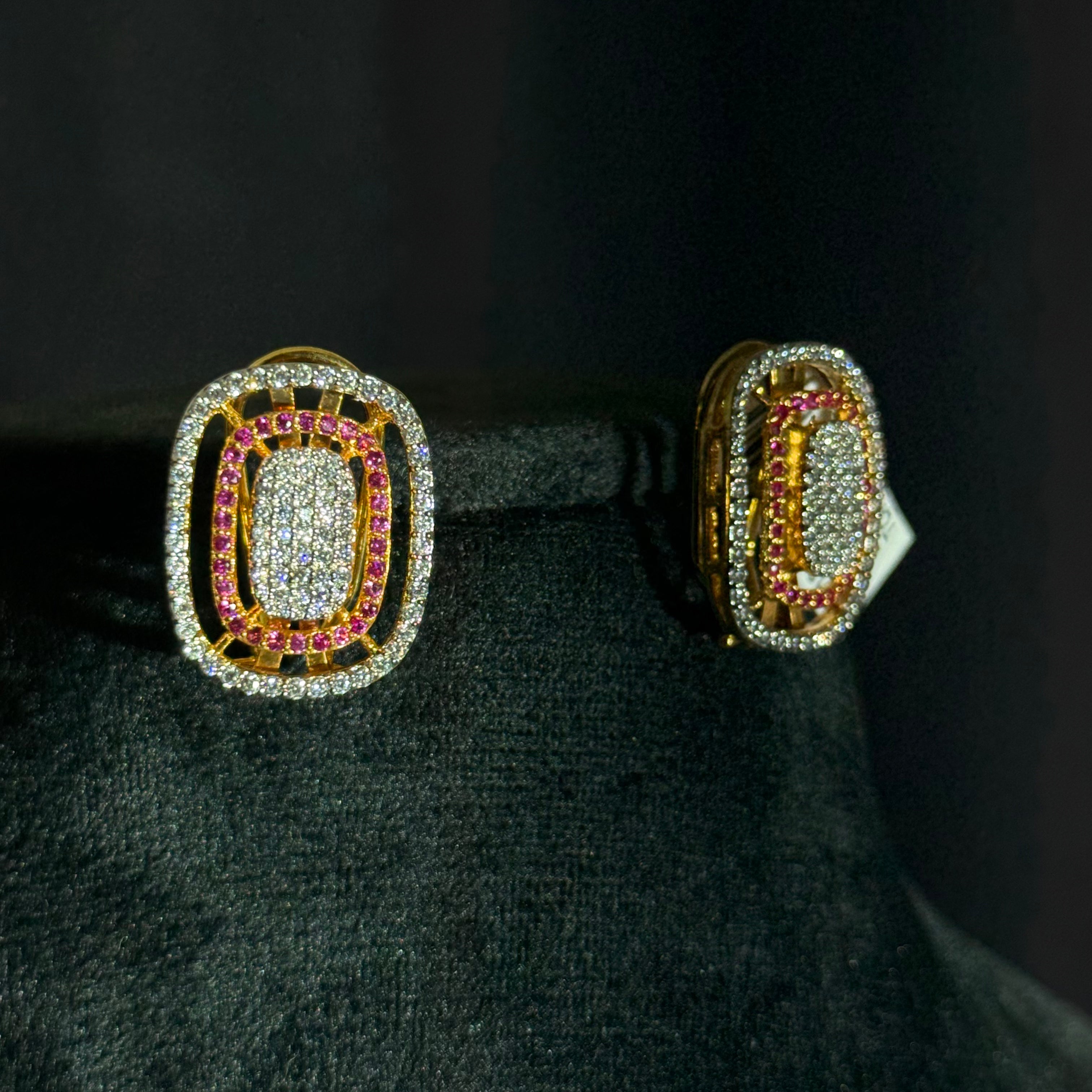 Oval Diamond-Style Stud Earrings