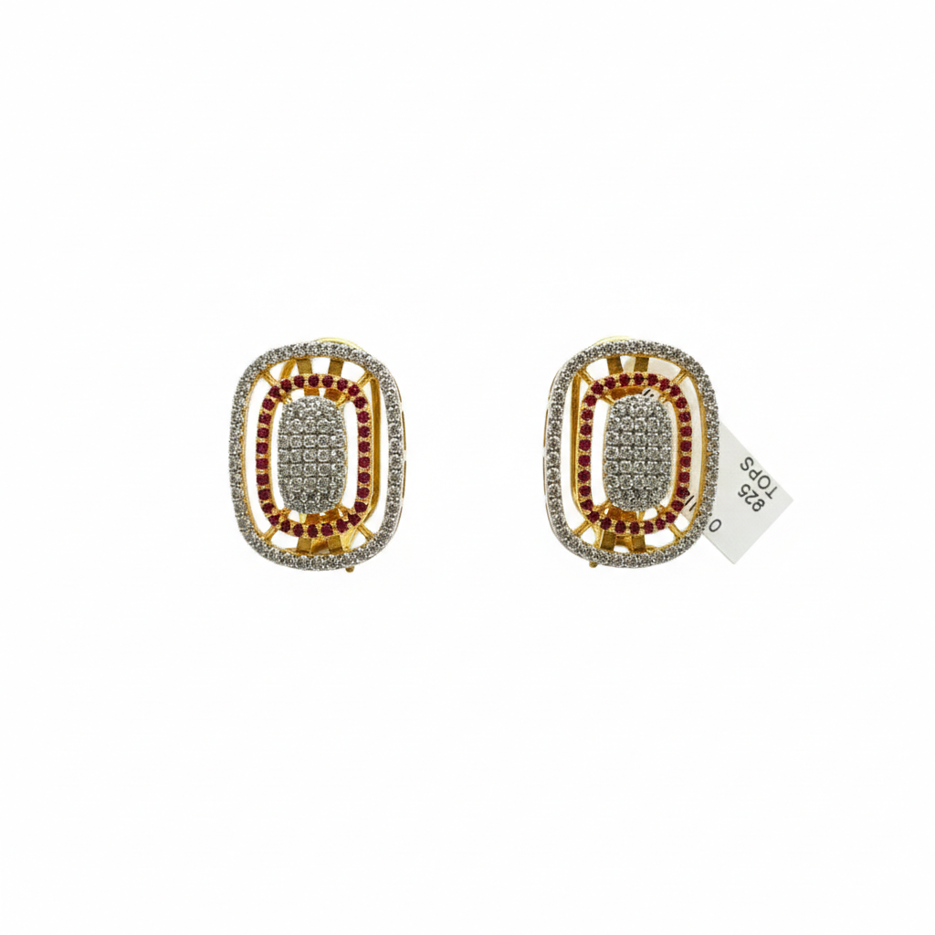 Oval Diamond-Style Stud Earrings