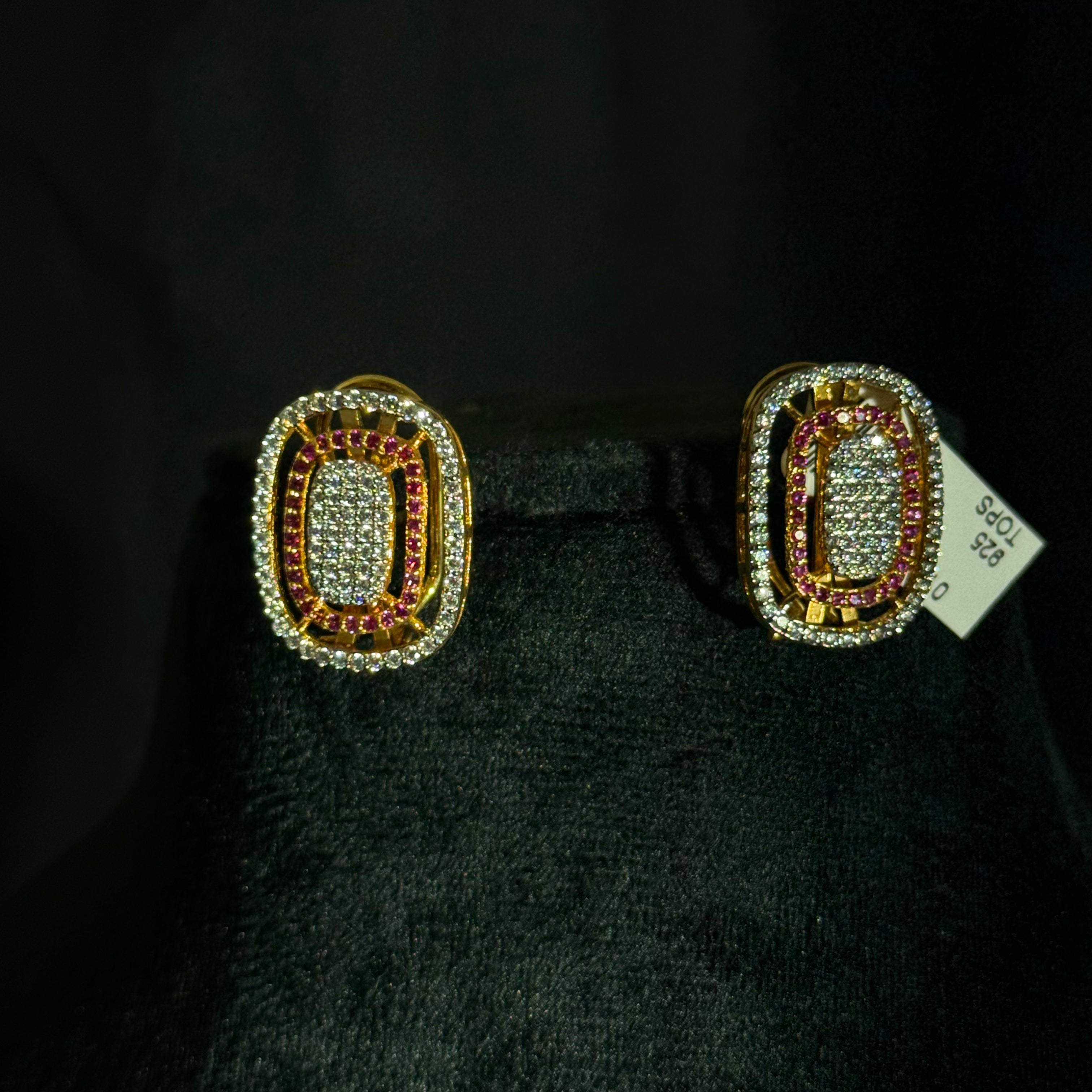 Oval Diamond-Style Stud Earrings