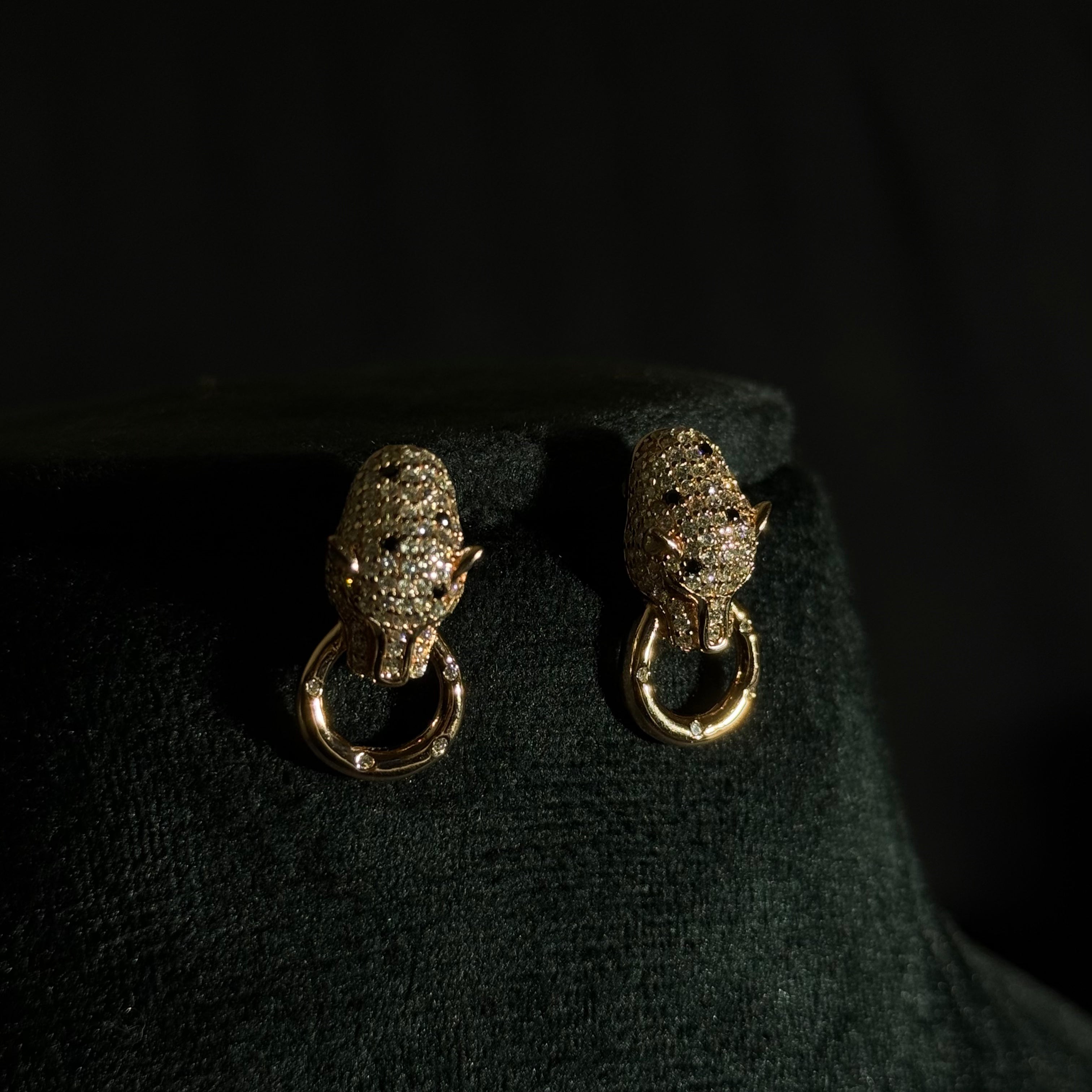 Leopard Head Diamond-Style Earrings