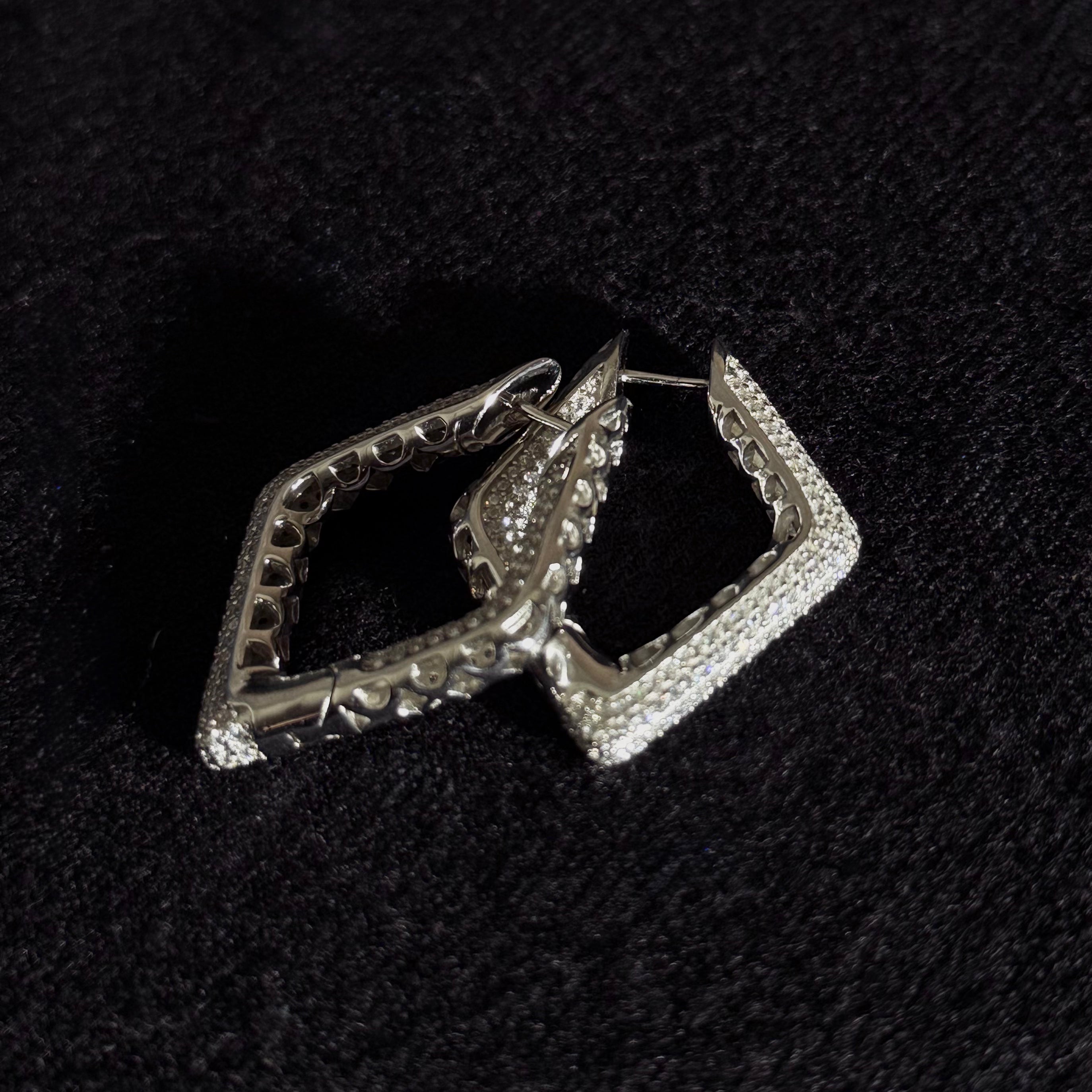 Diamond-Style  Pave Hoop Earrings