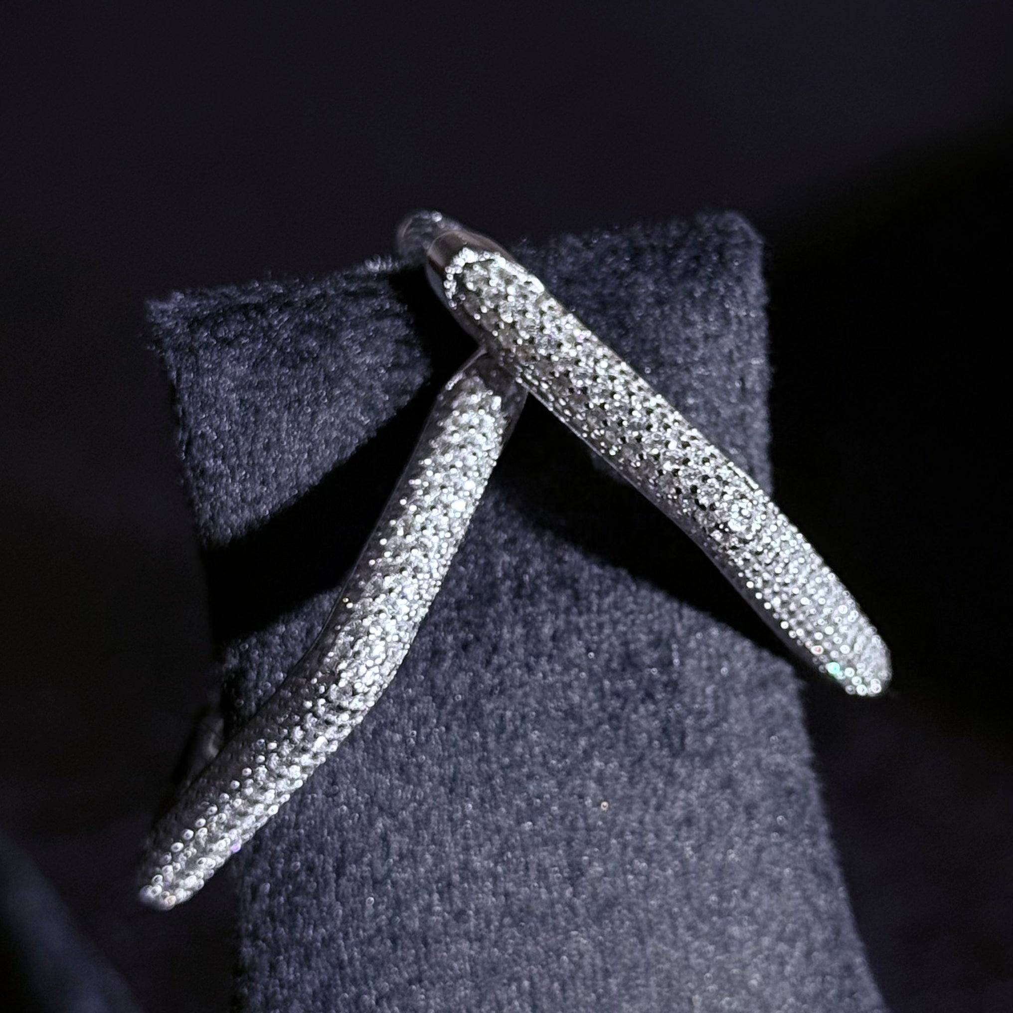 Diamond-Style  Pave Hoop Earrings