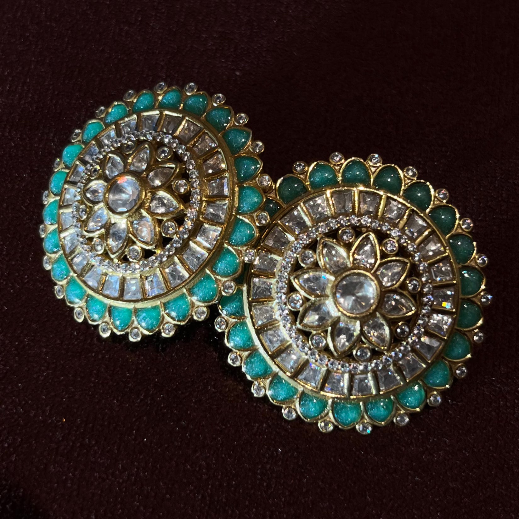 SilverGreen Stone Circle CZ Moissanite Earrings