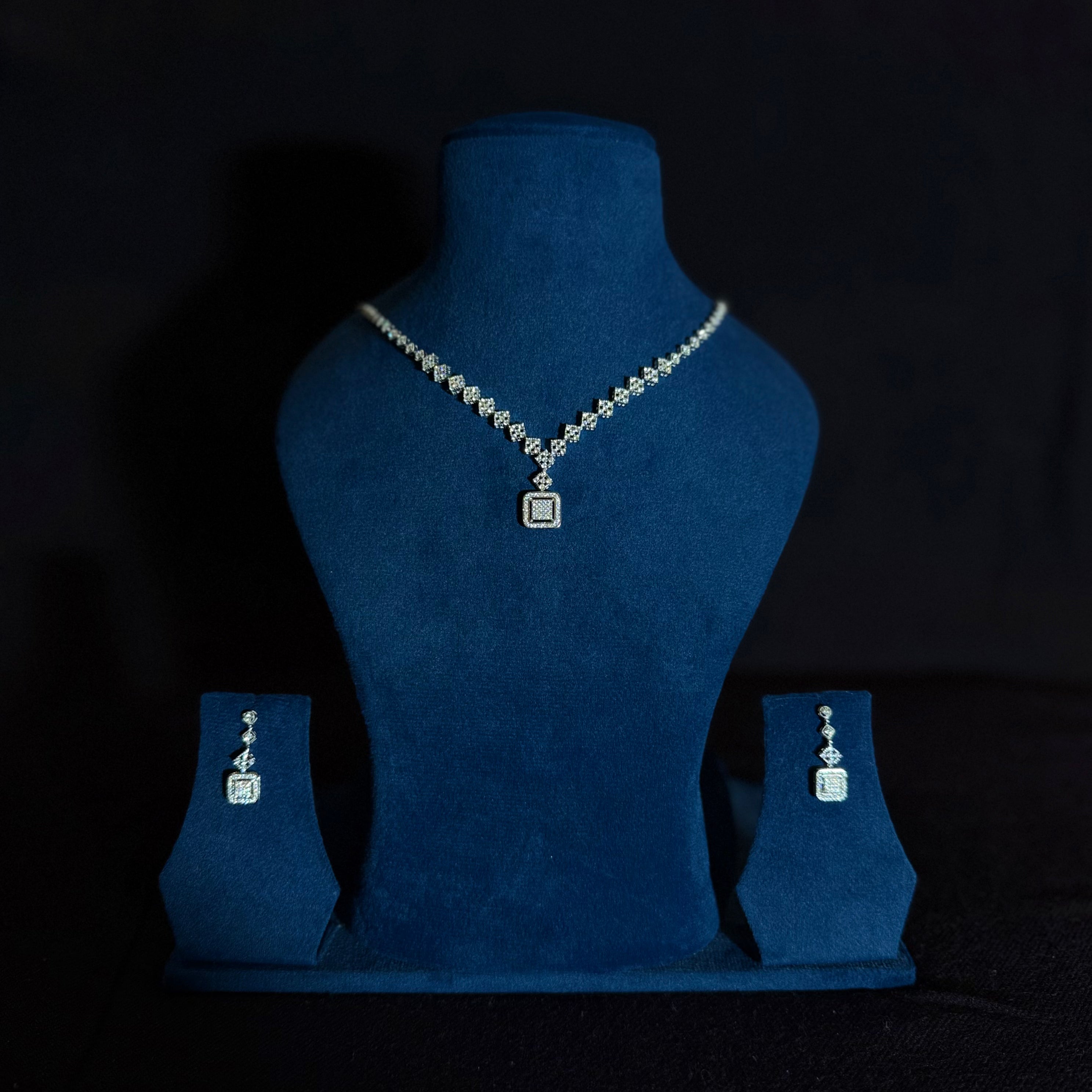 Silver Base Polish Diamond-Style Jewellery Set (Copy)