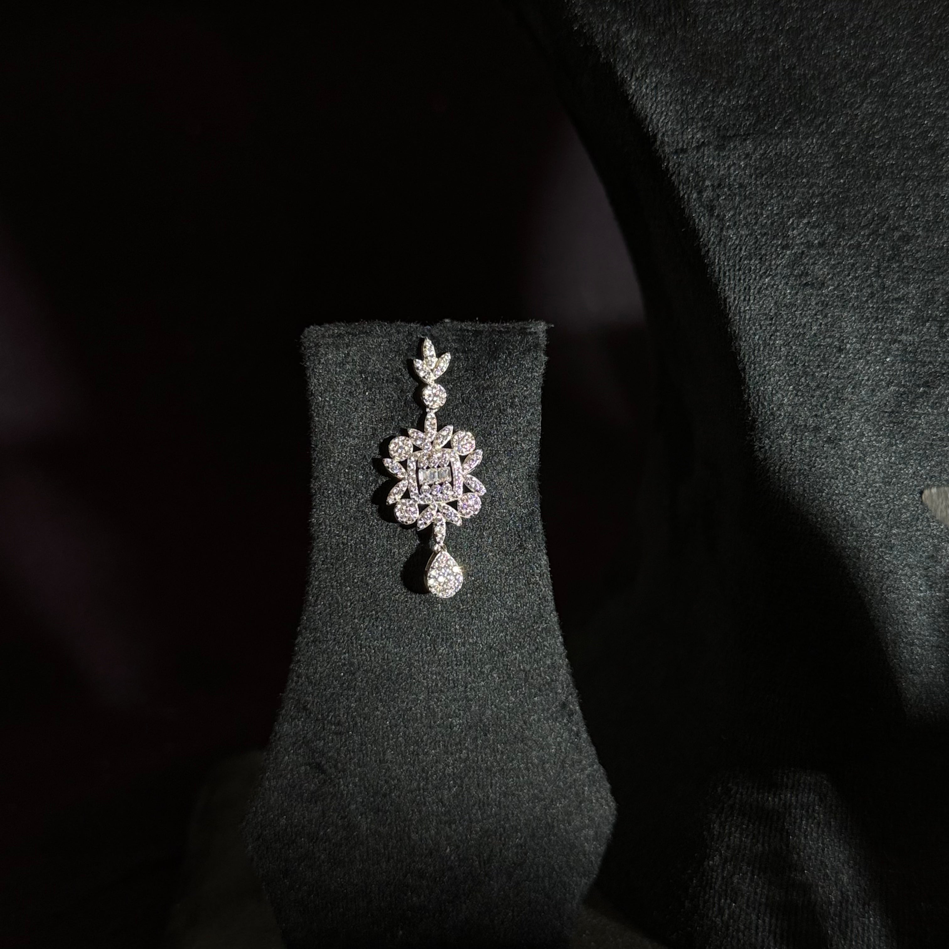 Silver Base Polish Diamond-Style Jewellery Set