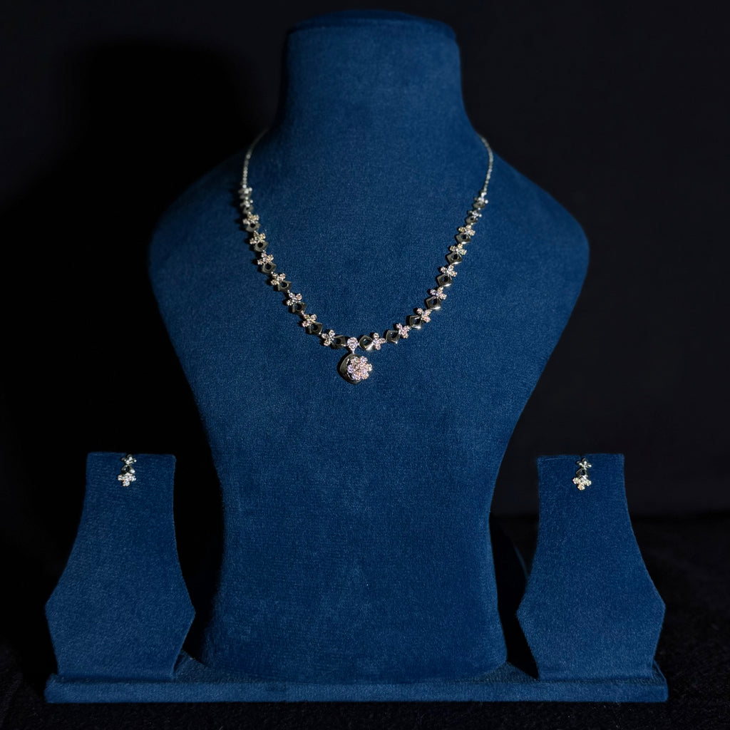 Minimal CZ Pendant Necklace Set