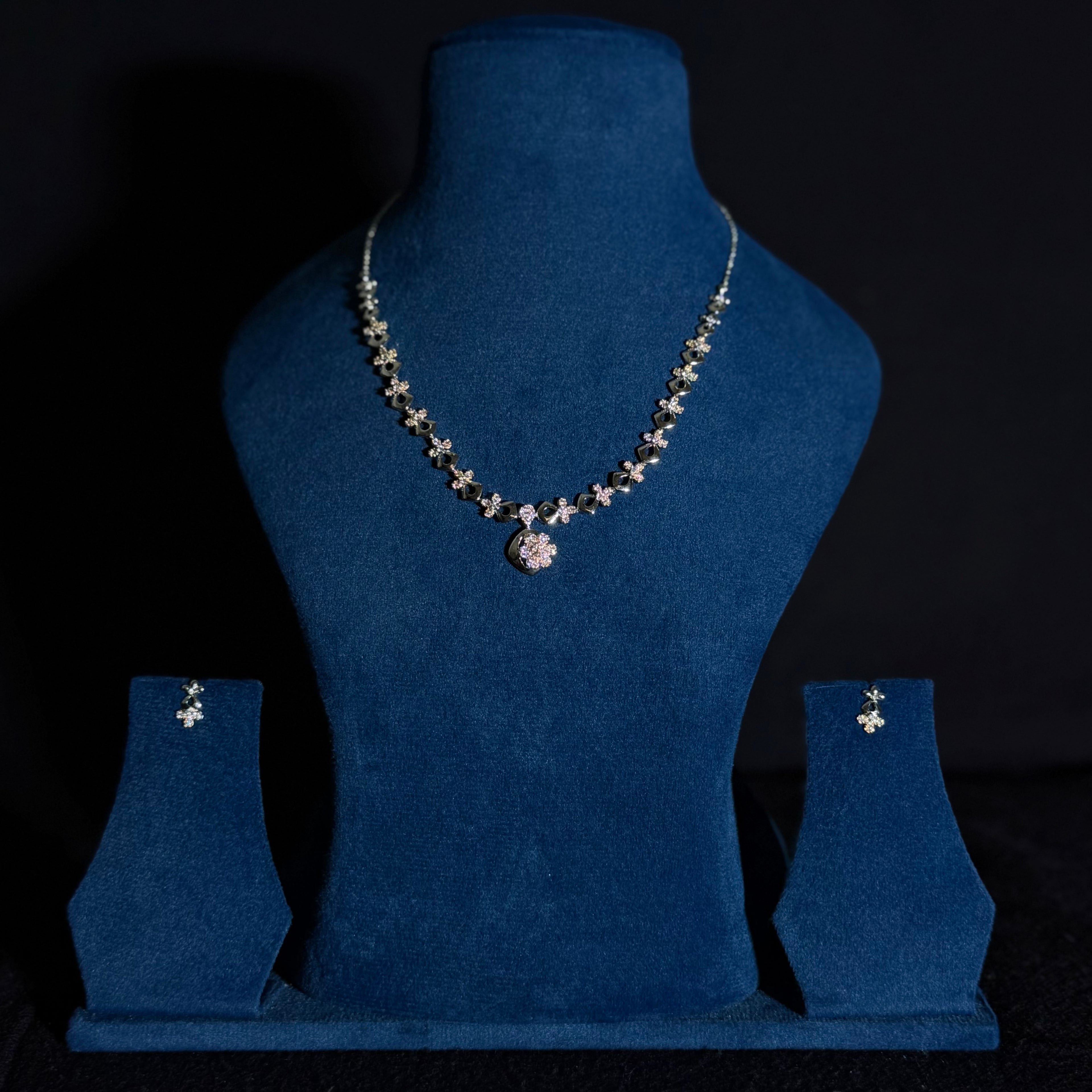 Minimal CZ Pendant Necklace Set