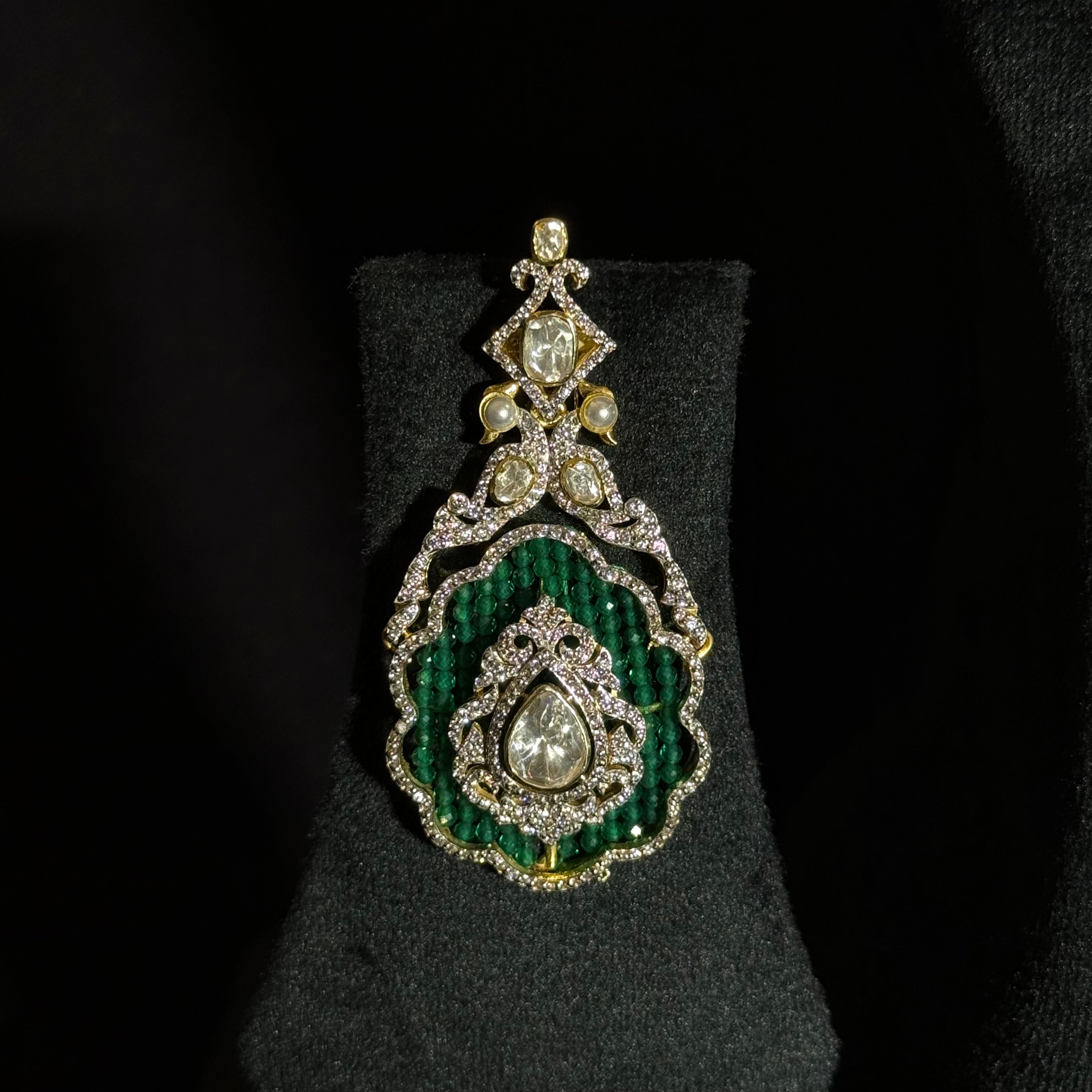 Royal Emerald-Style CZ Necklace Set