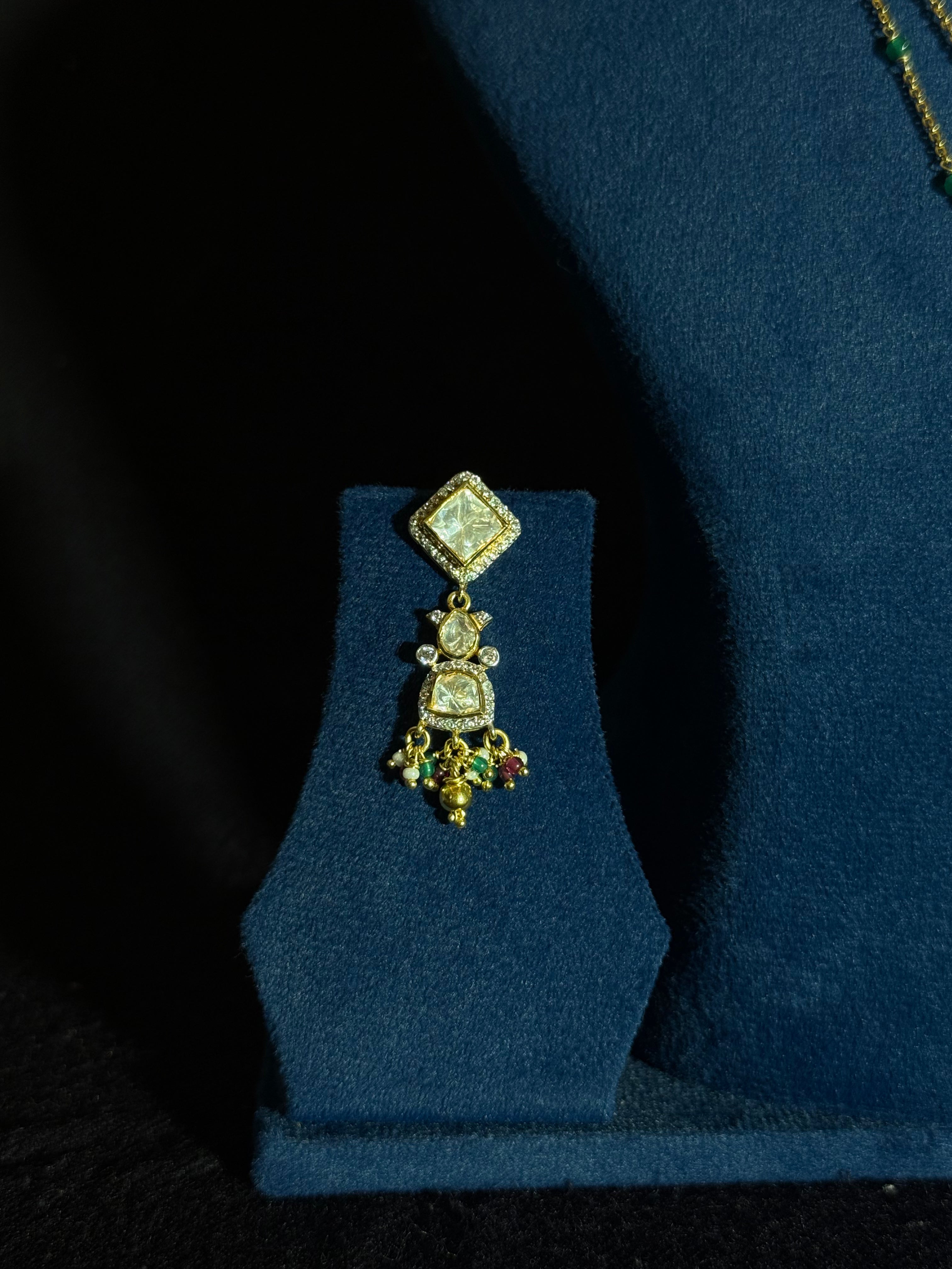 Layered Bead Necklace Set with Earrings