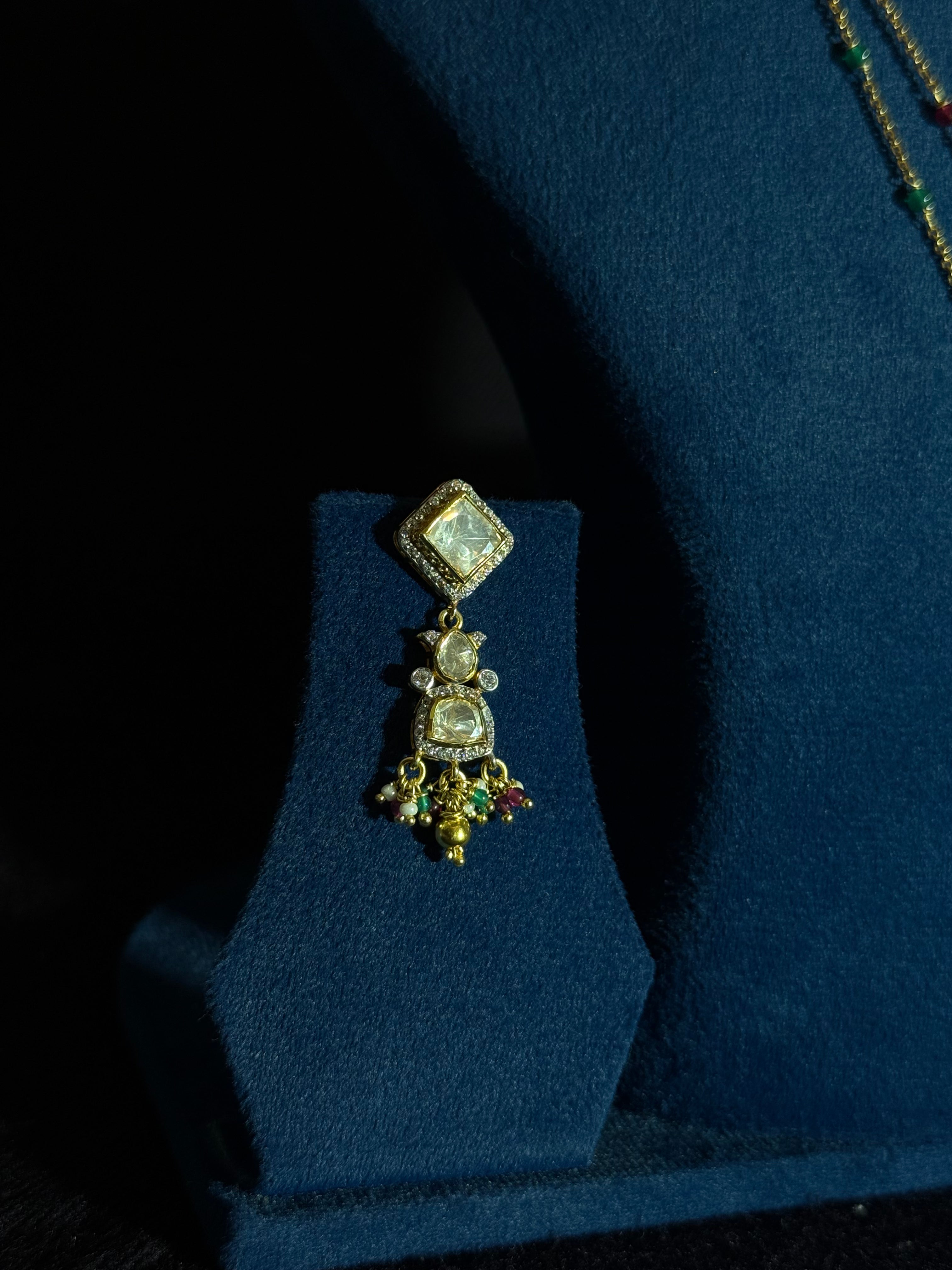 Layered Bead Necklace Set with Earrings