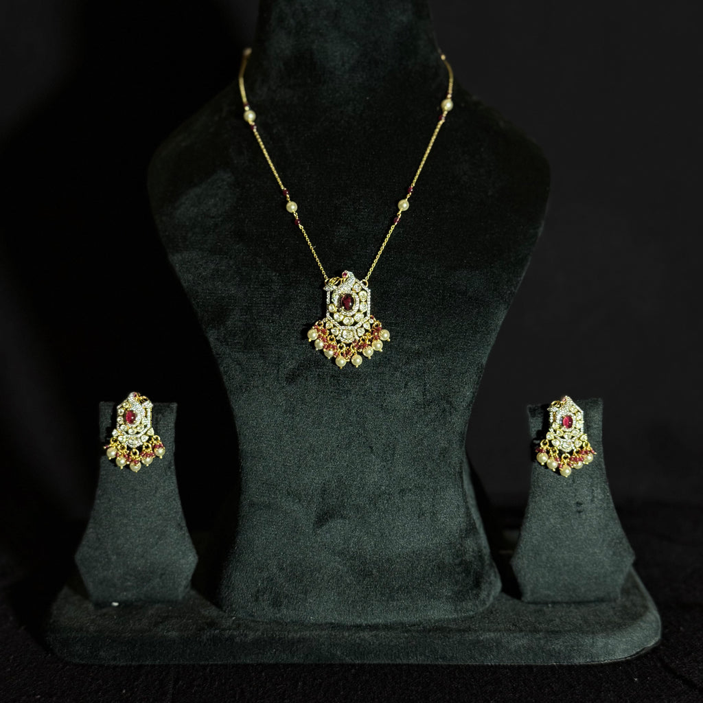 Silver Base Polished Necklace Set
