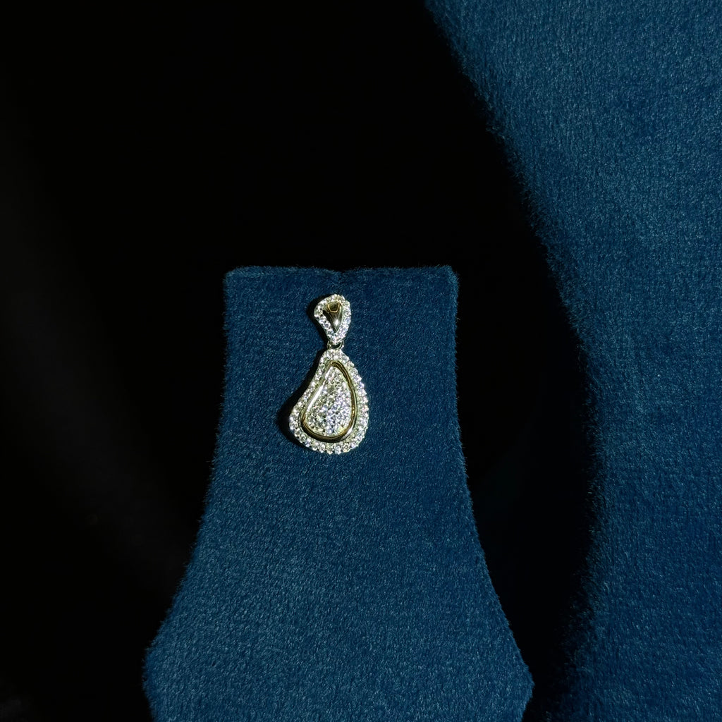 Silver Base Teardrop Pendant Jewellery Set