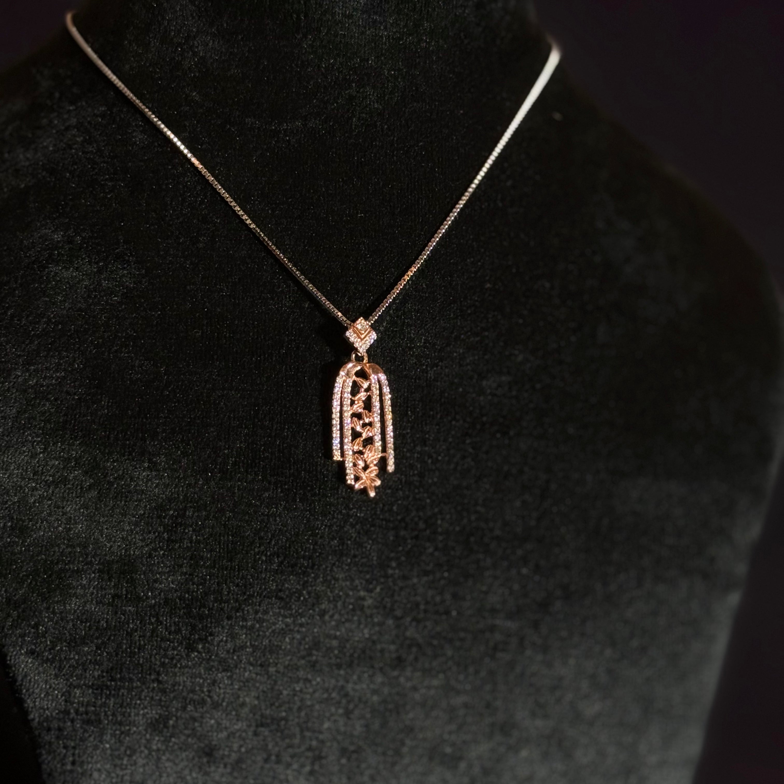 Silver Base Elegant Drop Pendant Jewellery Set