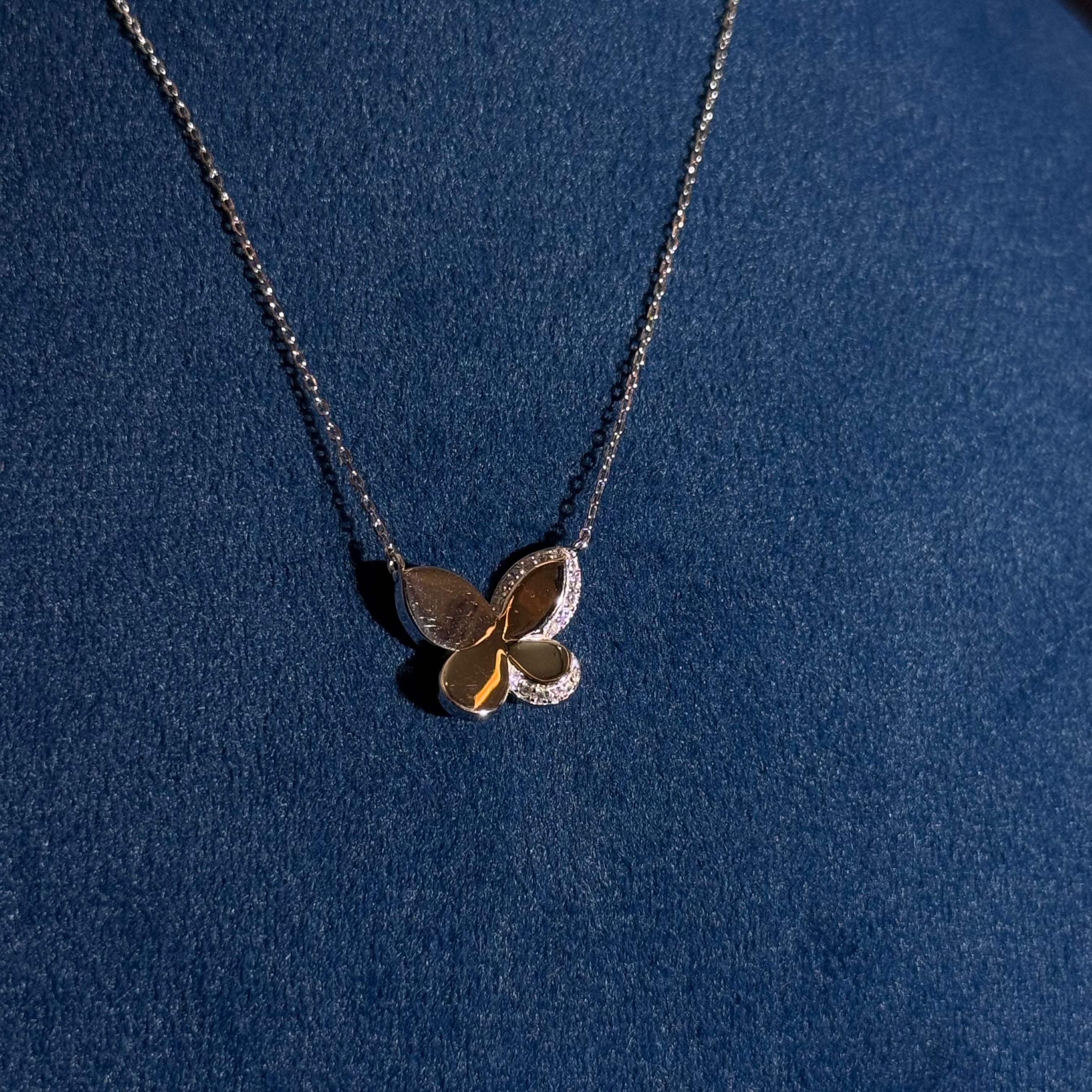 Silver Base Minimal Butterfly Jewellery Set