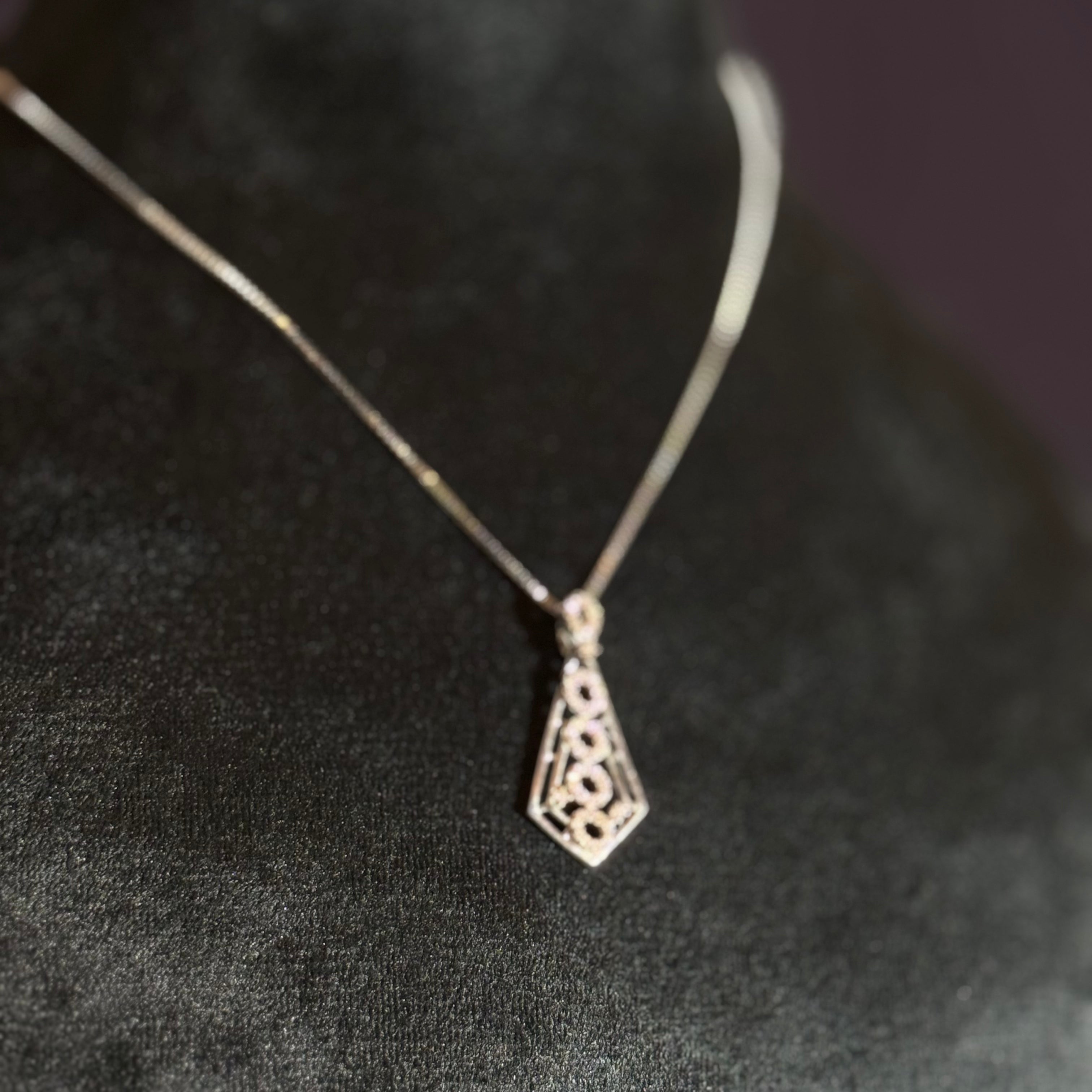 Classic Geometric Silver Pendant Set