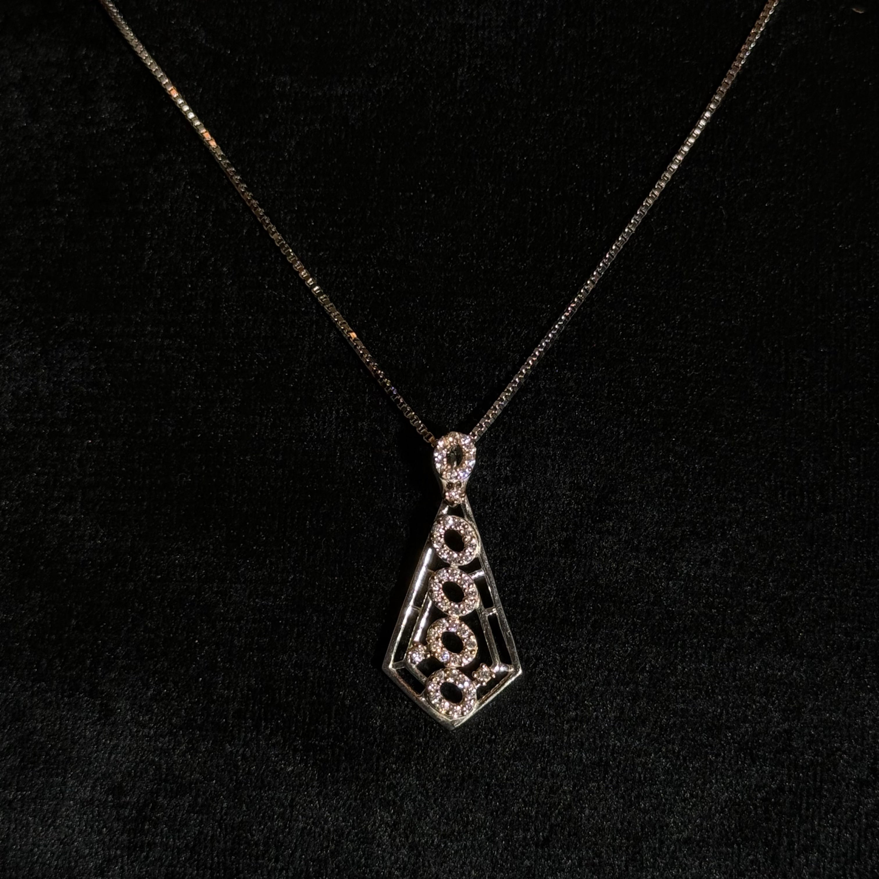 Classic Geometric Silver Pendant Set