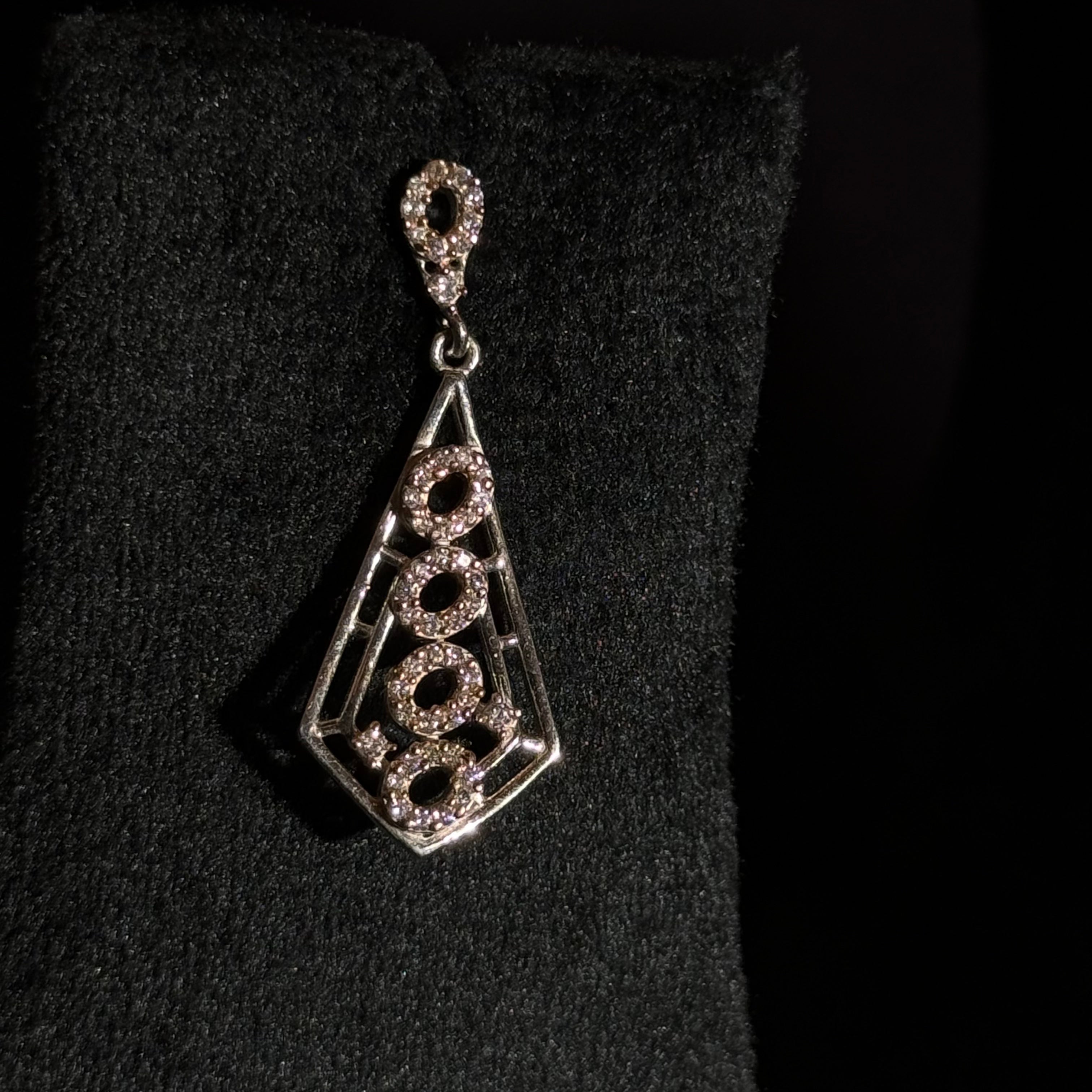 Classic Geometric Silver Pendant Set