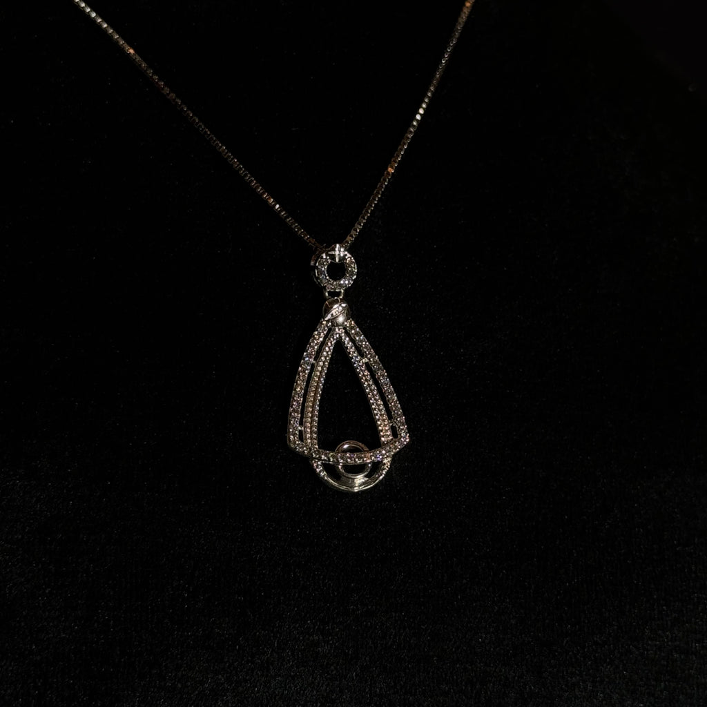 Elegant Teardrop Silver Pendant Set