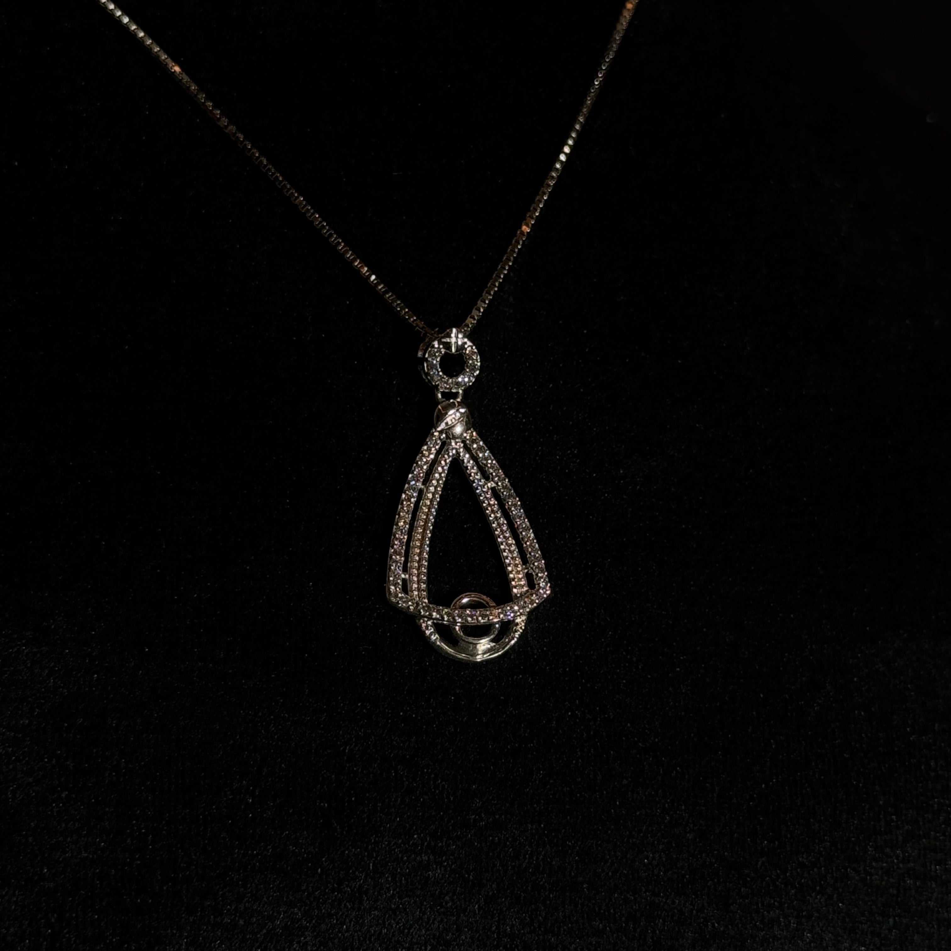 Elegant Teardrop Silver Pendant Set