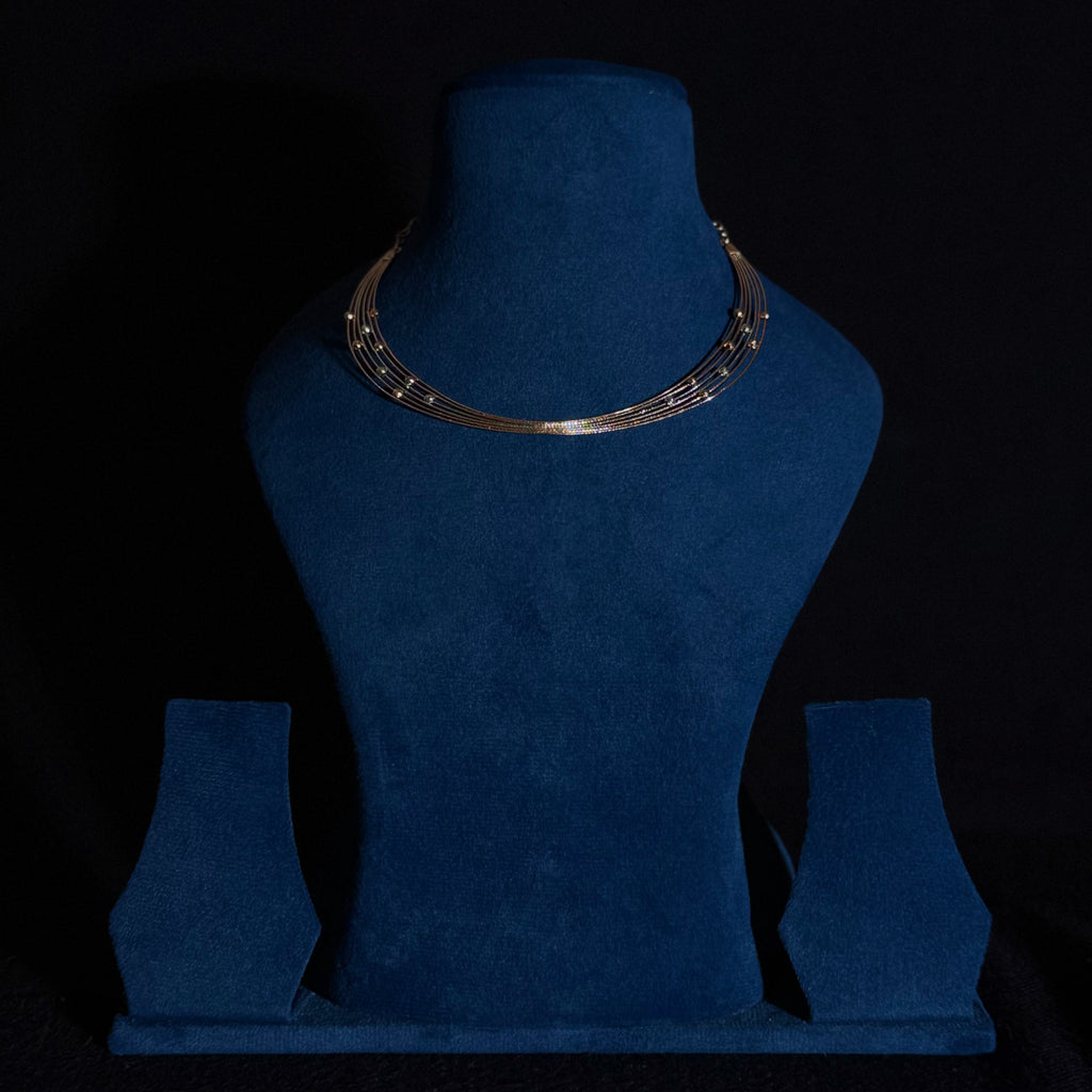 Elegant Multi-Line Silver Necklace